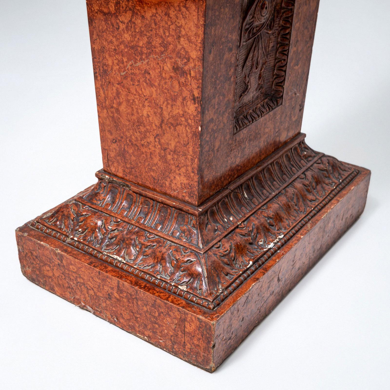 Pedestal en técnica Scagliola, 2ª mitad del siglo XIX en venta 2