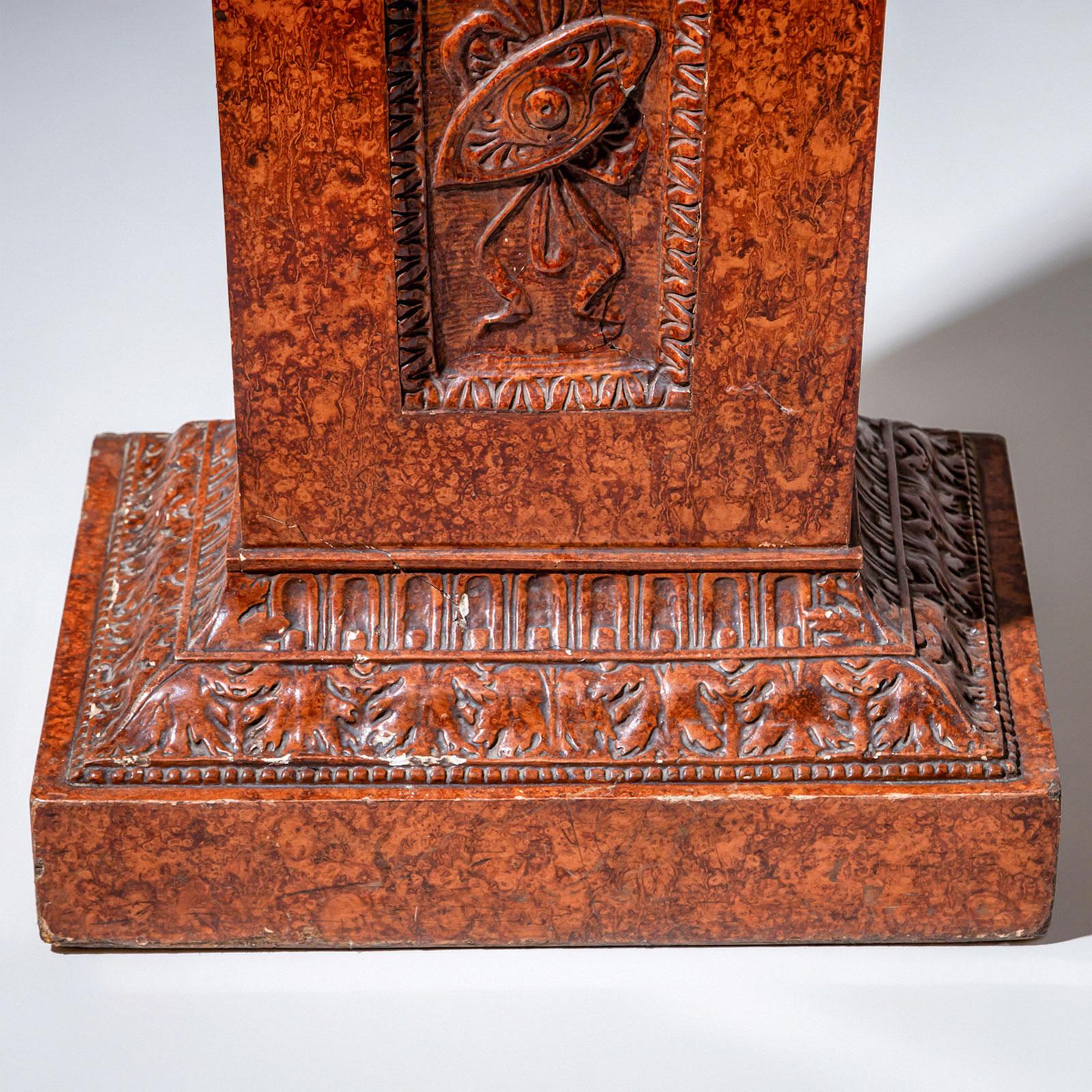 Pedestal en técnica Scagliola, 2ª mitad del siglo XIX en venta 3