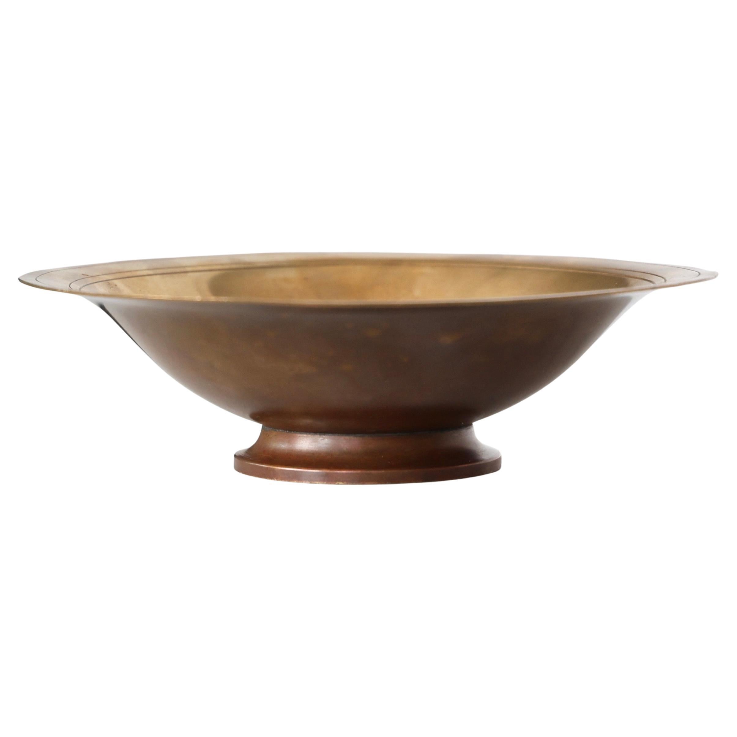 Sockel Leuchte-Bronzeschale entworfen von Just Andersen, 1930er Jahre, Dänemark im Angebot