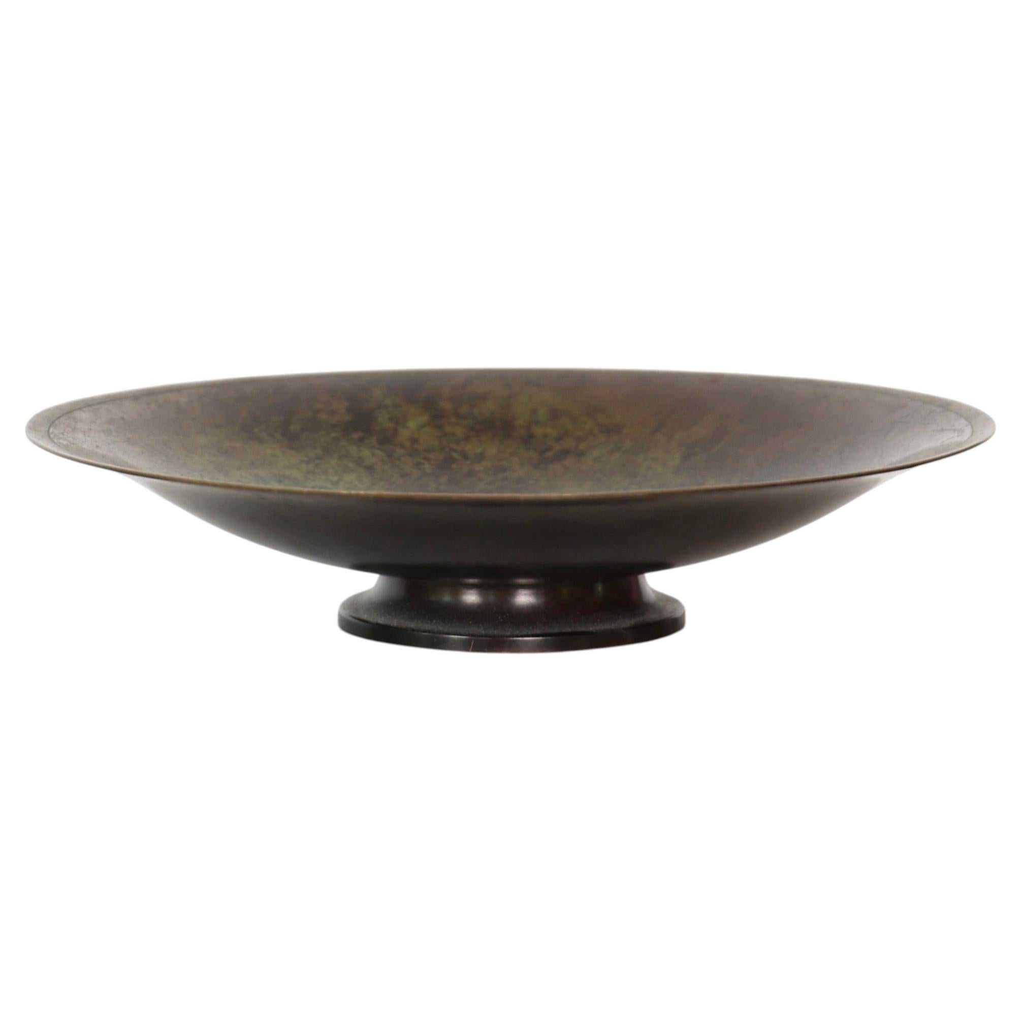 Pedestal Light-Bronze Bowl designed by Just Andersen, Denmark