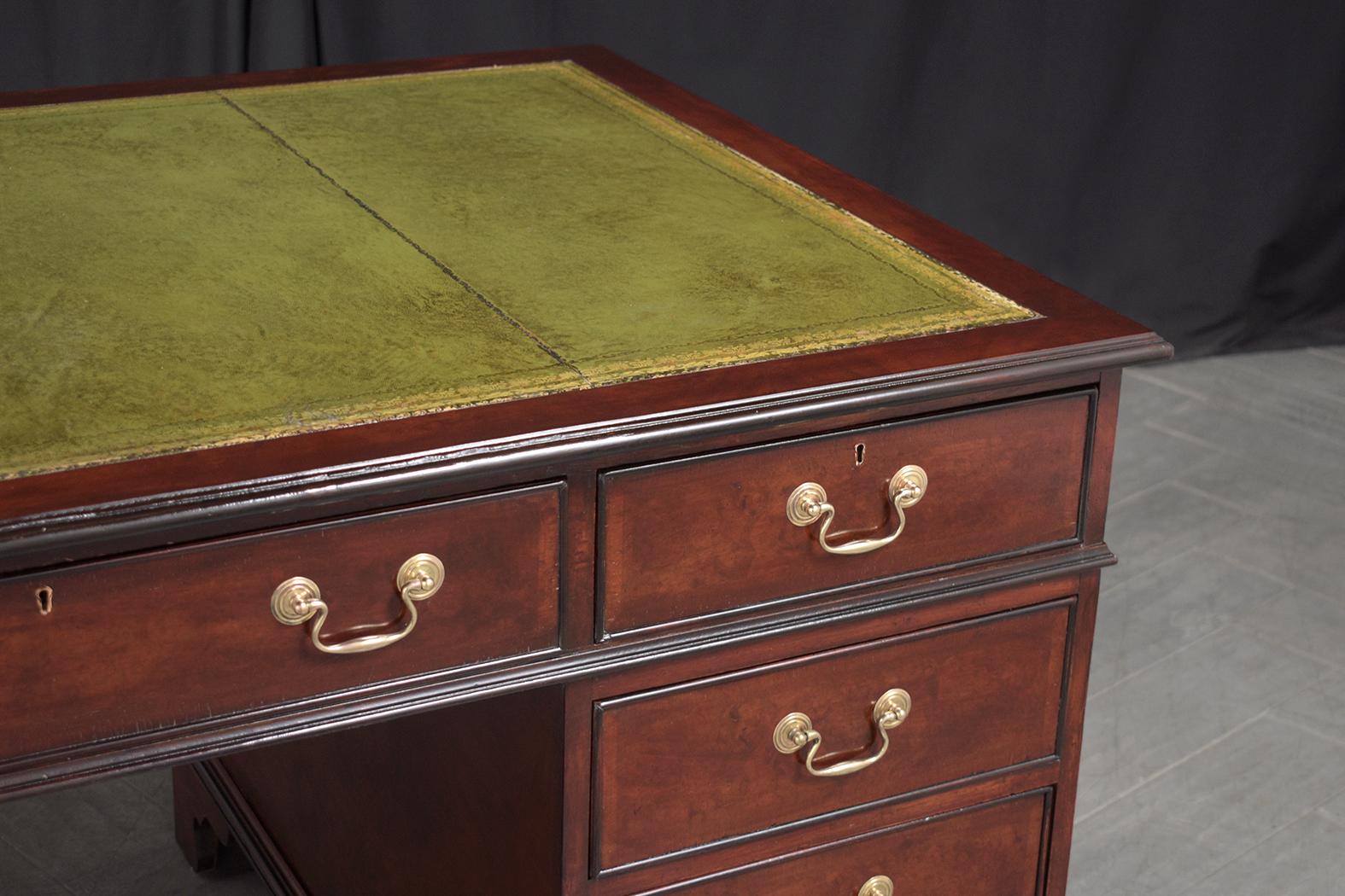 1950s George III Vintage Partner Desk: A Majestic Fusion of Elegance & Function 1