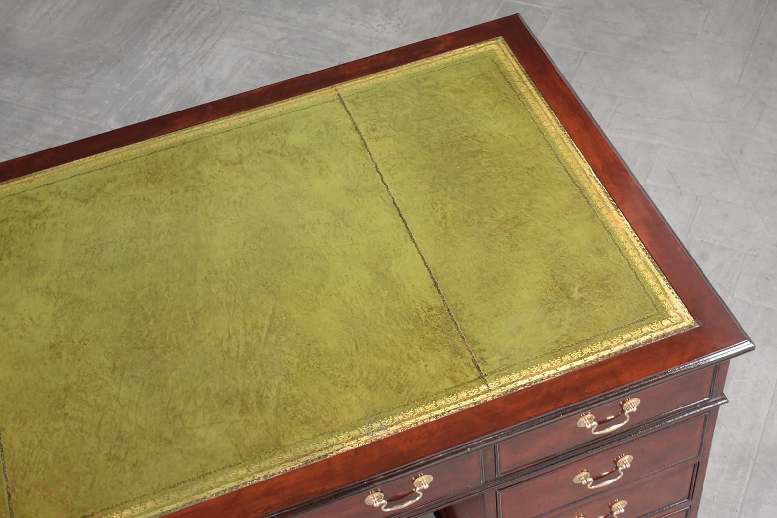 1950s George III Vintage Partner Desk: A Majestic Fusion of Elegance & Function 2