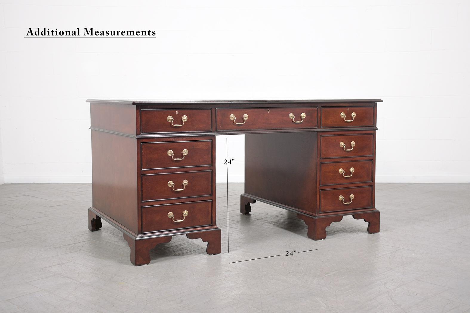1950s George III Vintage Partner Desk: A Majestic Fusion of Elegance & Function 3