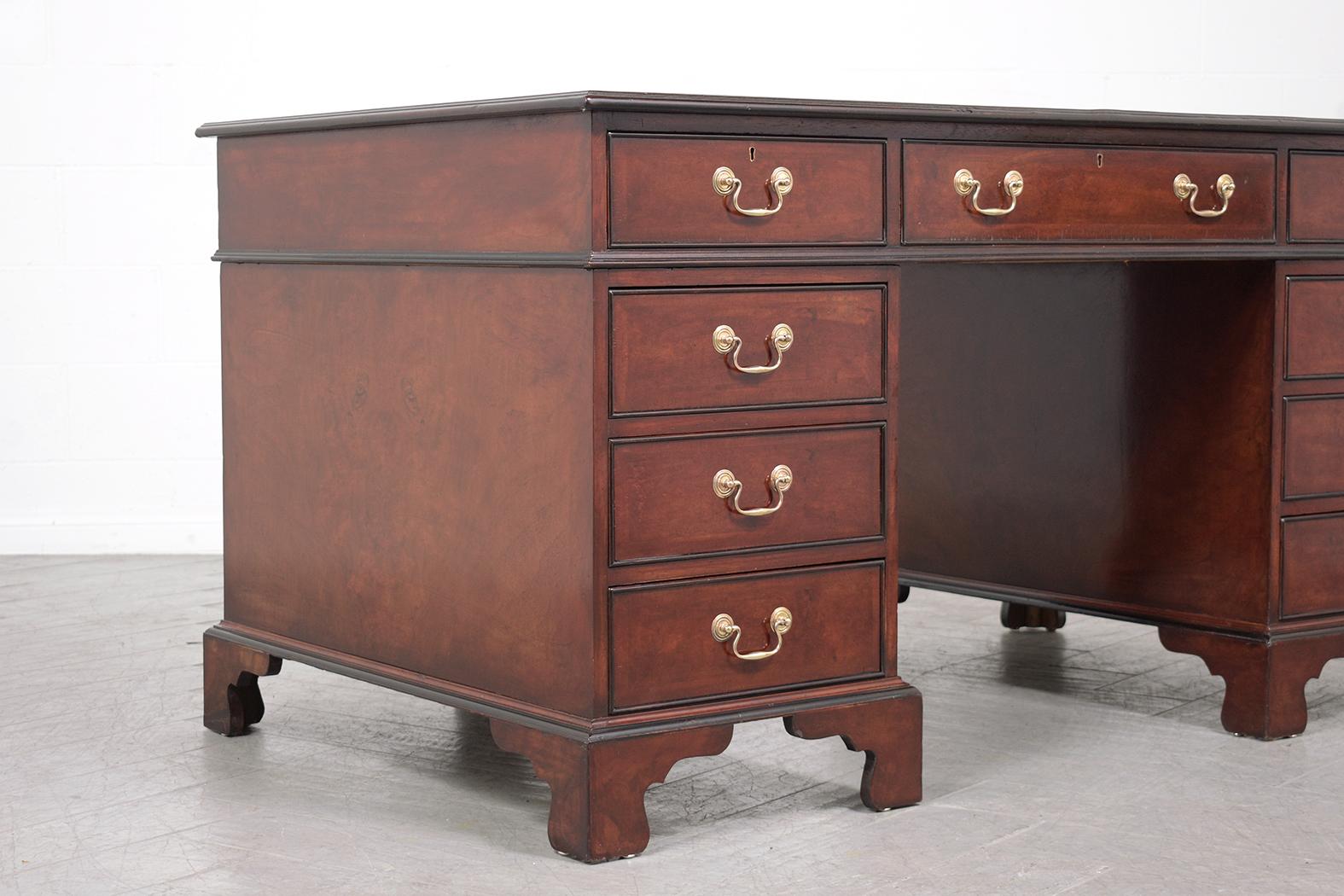 1950s George III Vintage Partner Desk: A Majestic Fusion of Elegance & Function 4