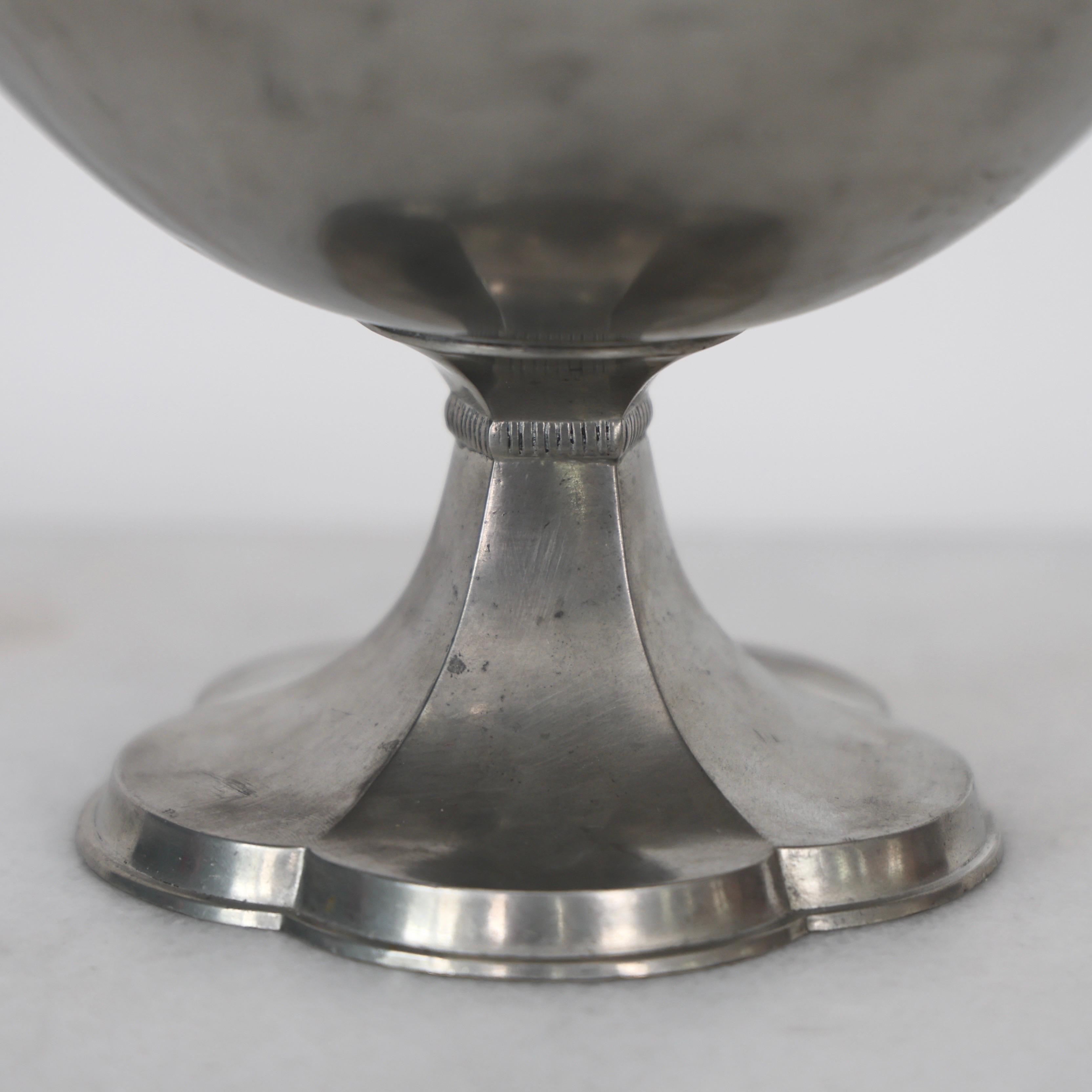 Pedestal Pewter Bowl by Just Andersen, 1920s, Denmark For Sale 3