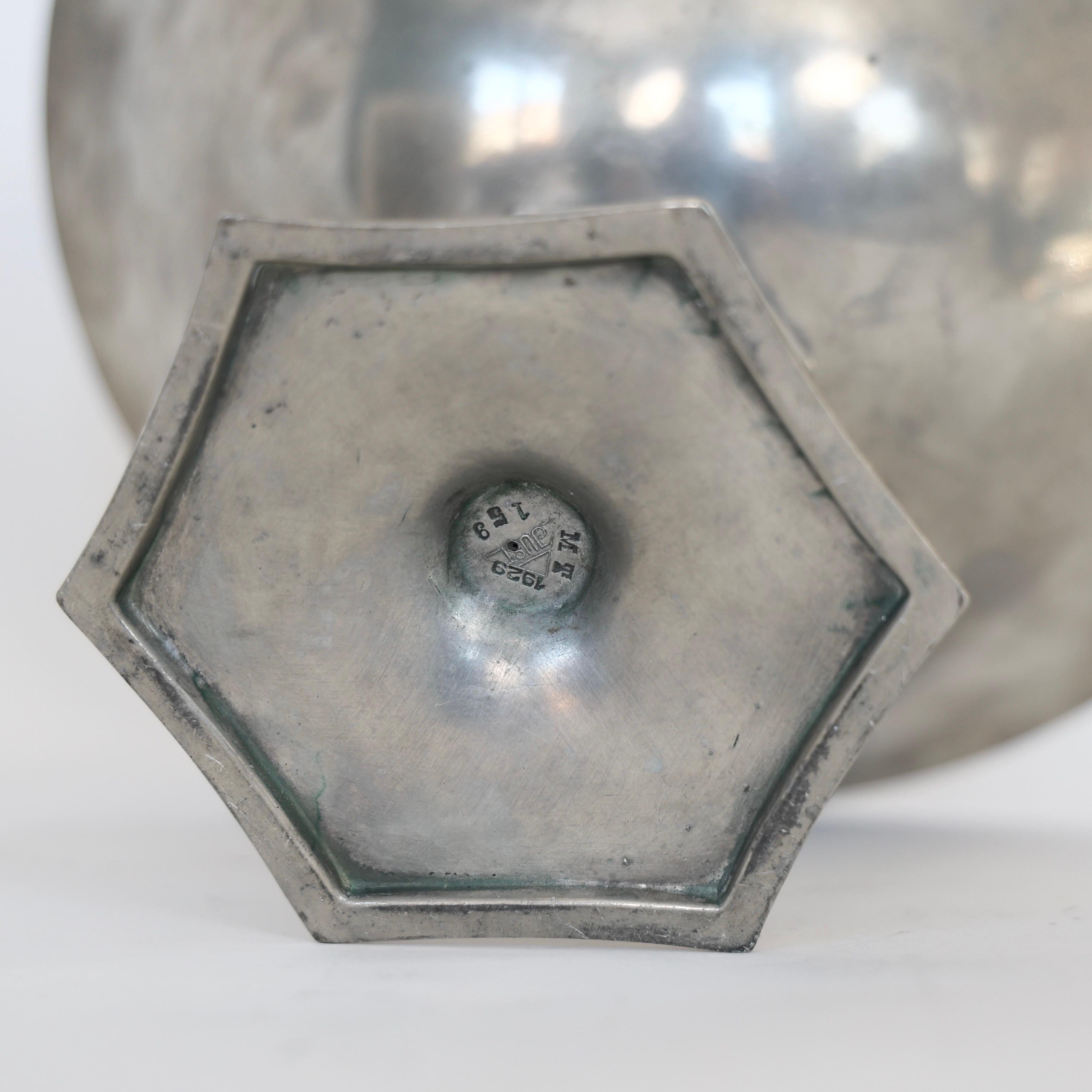 Pedestal Pewter Bowl by Just Andersen, 1920s, Denmark For Sale 4