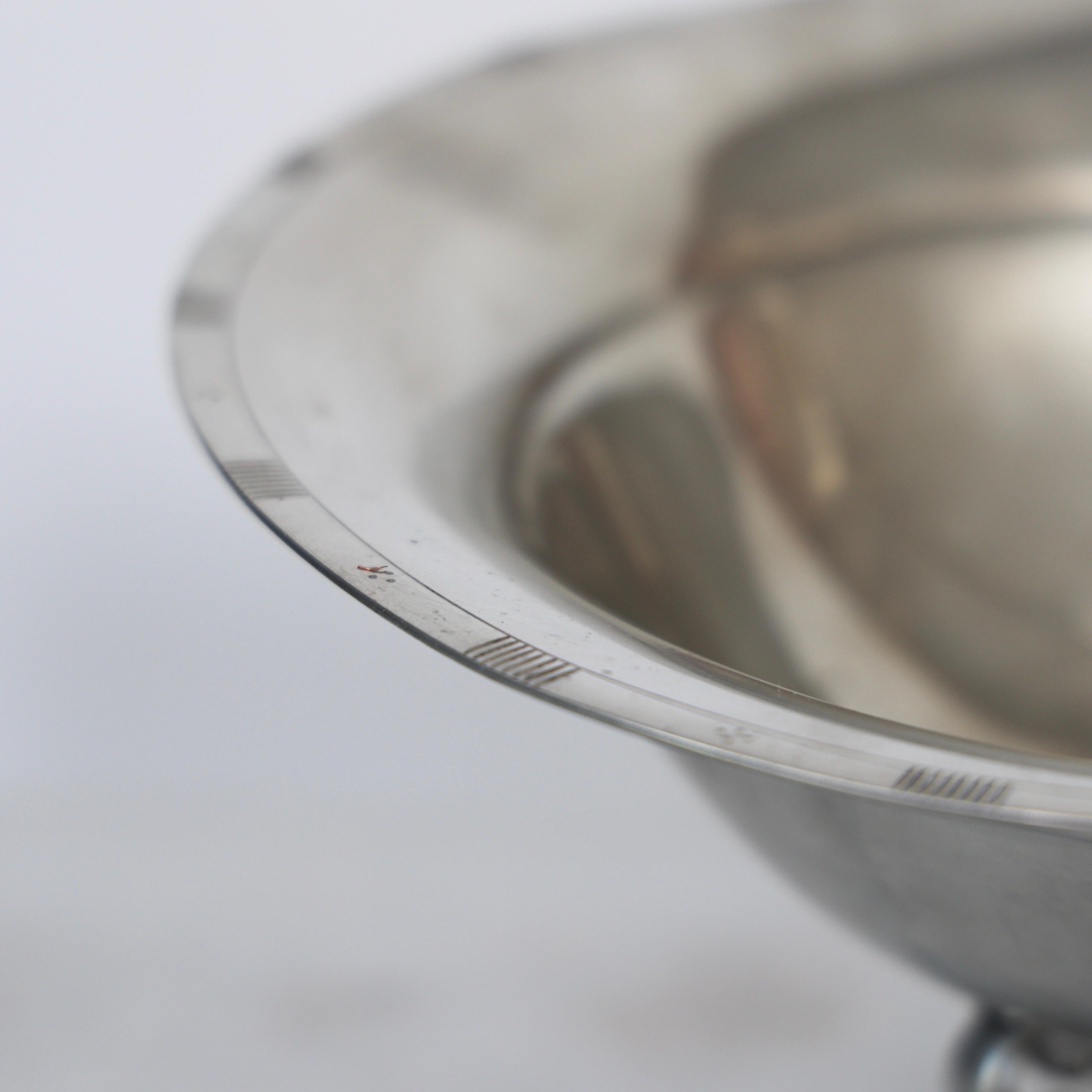 Pedestal Pewter Bowl by Just Andersen, 1920s, Denmark For Sale 5