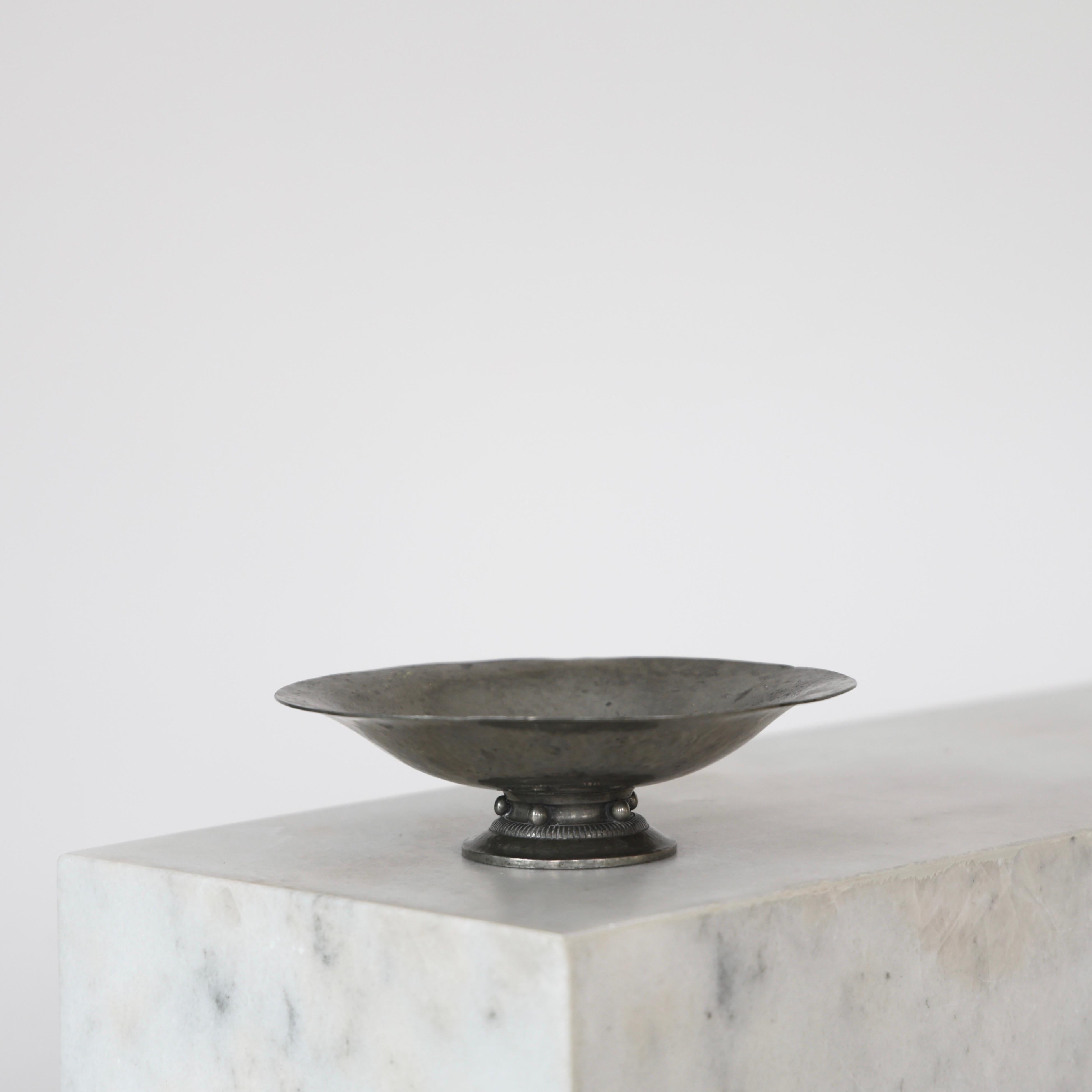 Pedestal Pewter Bowl by Just Andersen, 1920s, Denmark For Sale 4