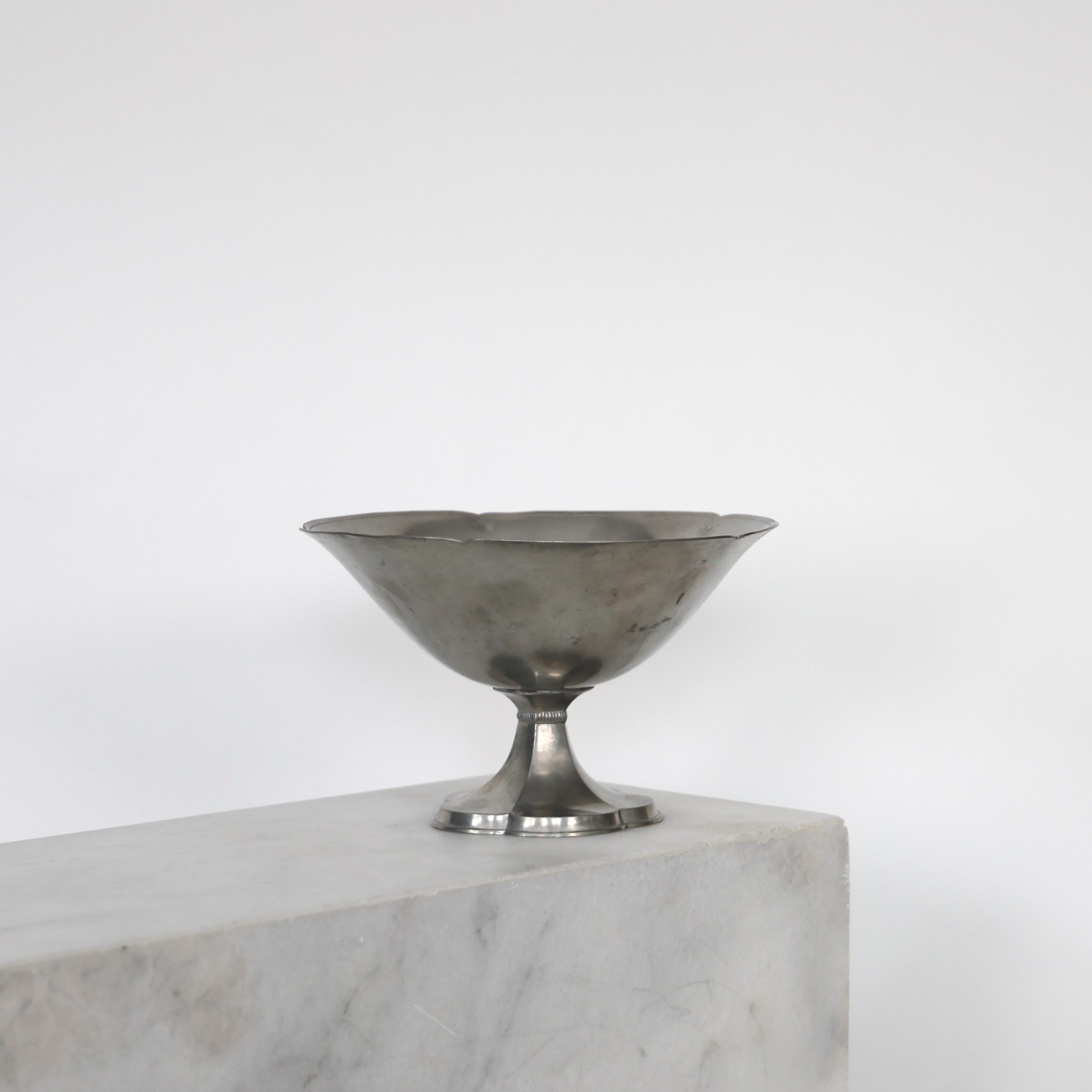 Pedestal Pewter Bowl by Just Andersen, 1920s, Denmark For Sale 4