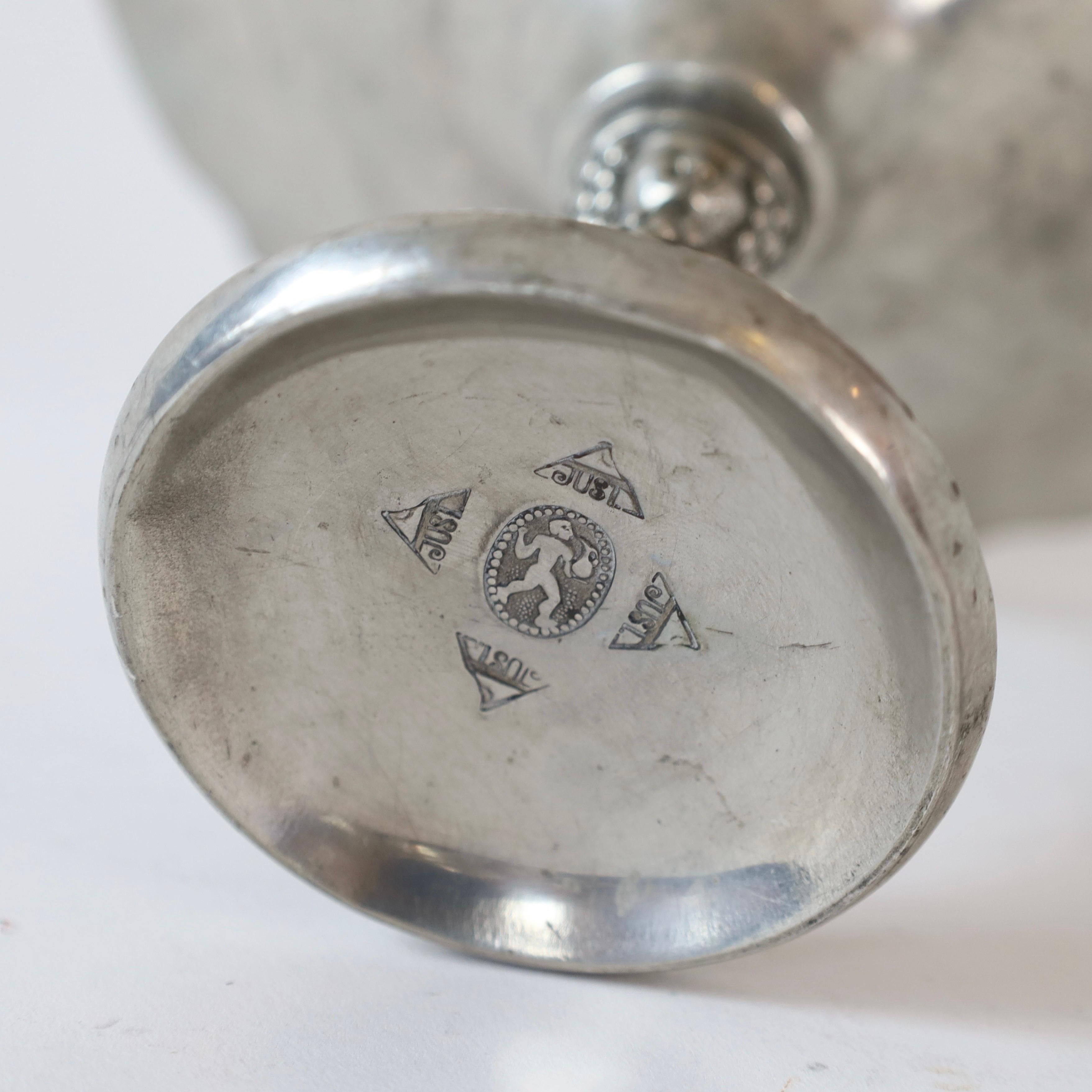 Pewterschale mit Sockel von Just Andersen, 1920er Jahre, Dänemark im Angebot 5