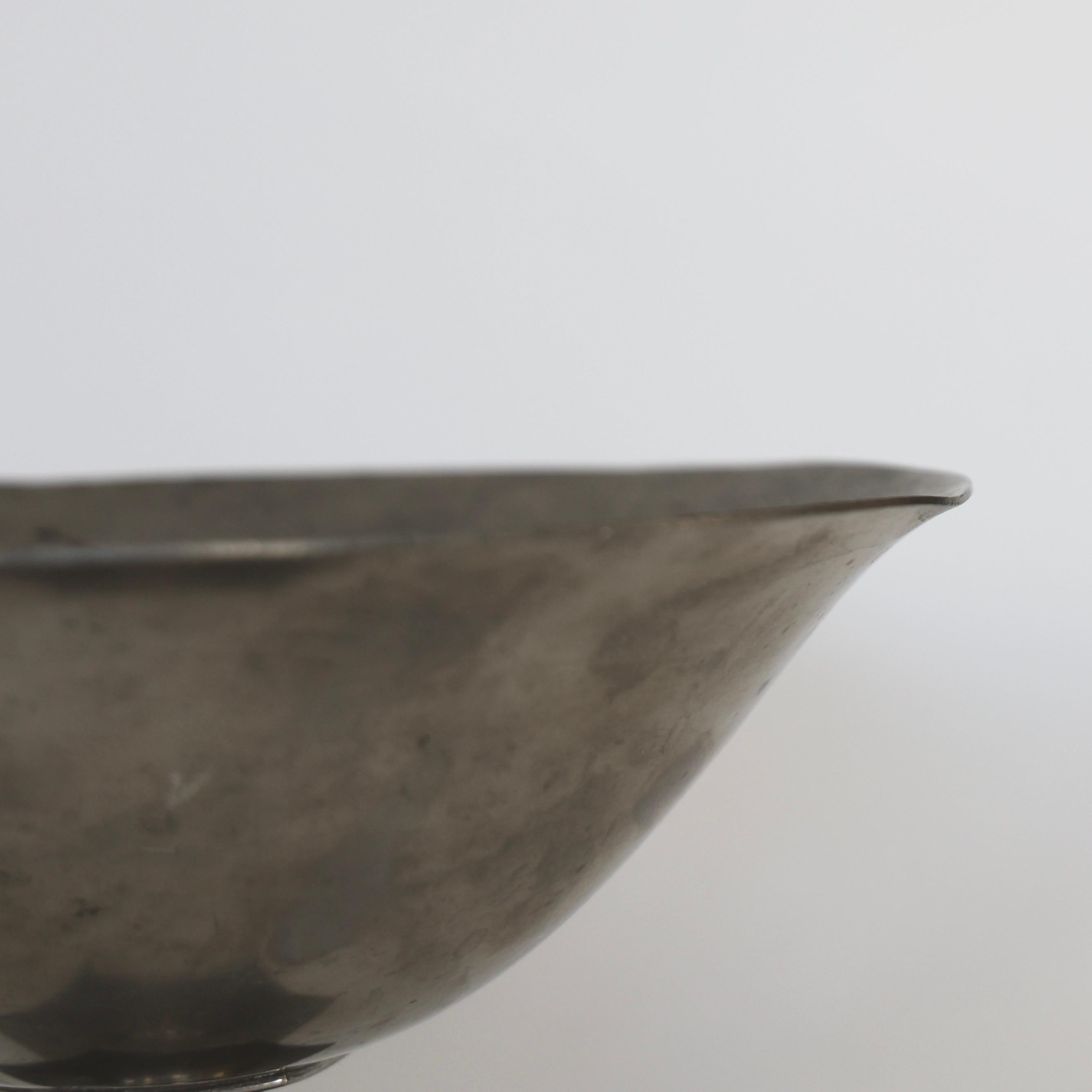 Pedestal Pewter Bowl by Just Andersen, 1920s, Denmark For Sale 6