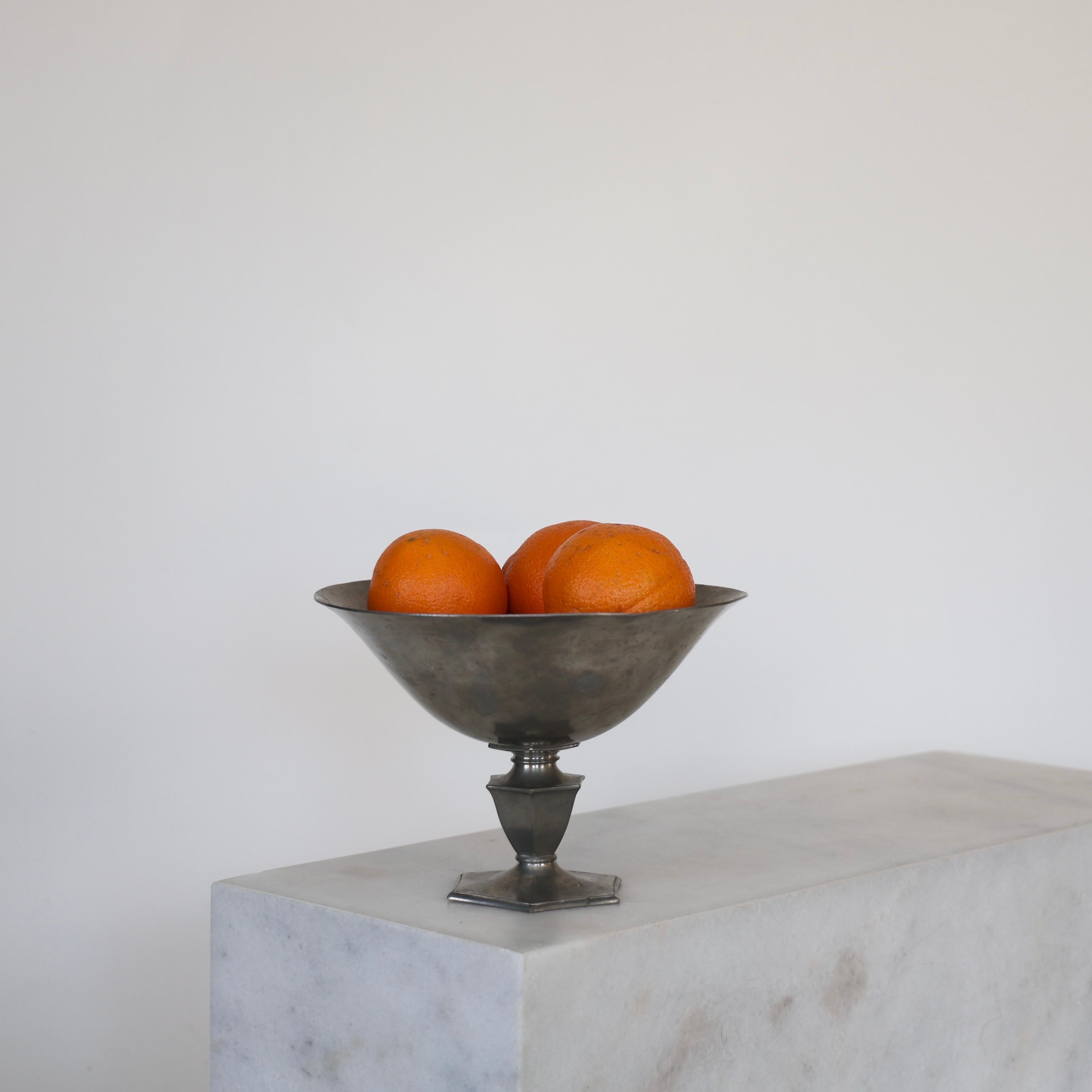 Pedestal Pewter Bowl by Just Andersen, 1920s, Denmark For Sale 7