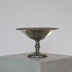 Pedestal Pewter Bowl by Just Andersen, 1920s, Denmark