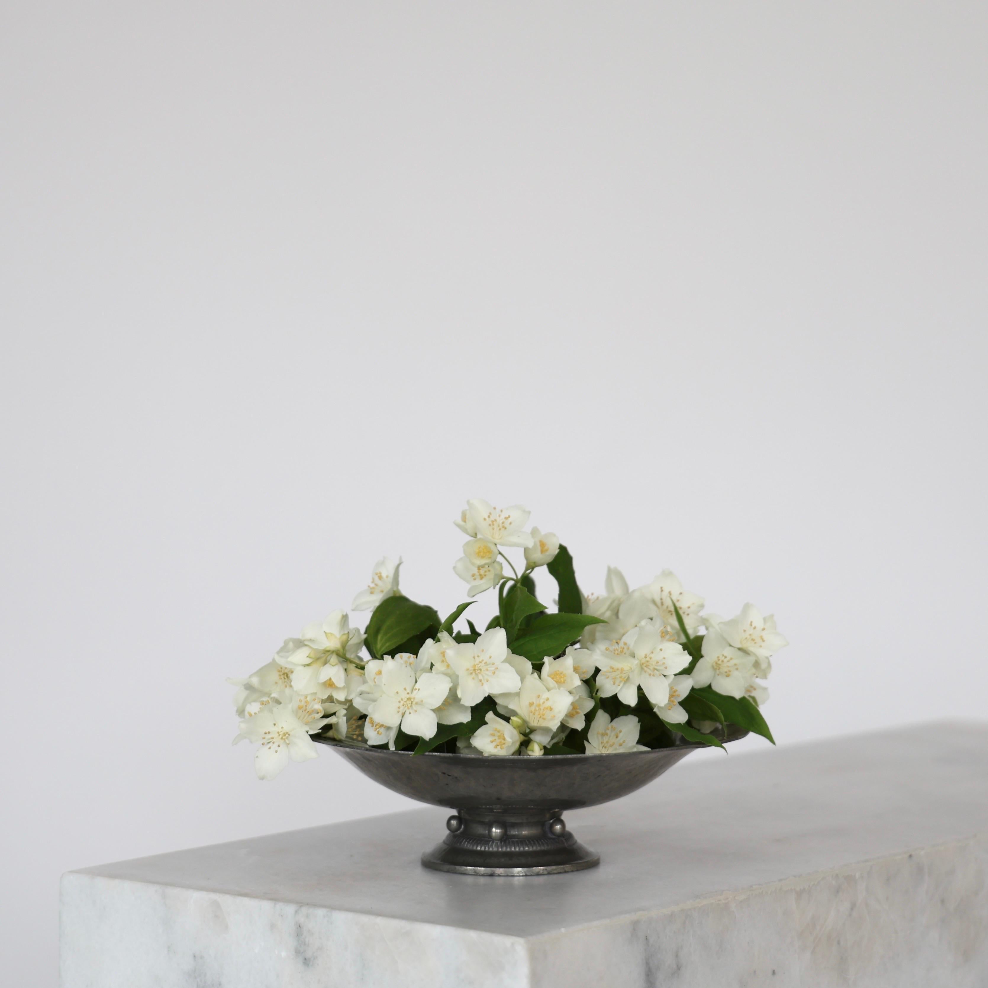 Art Deco Pedestal Pewter Bowl by Just Andersen, 1920s, Denmark For Sale
