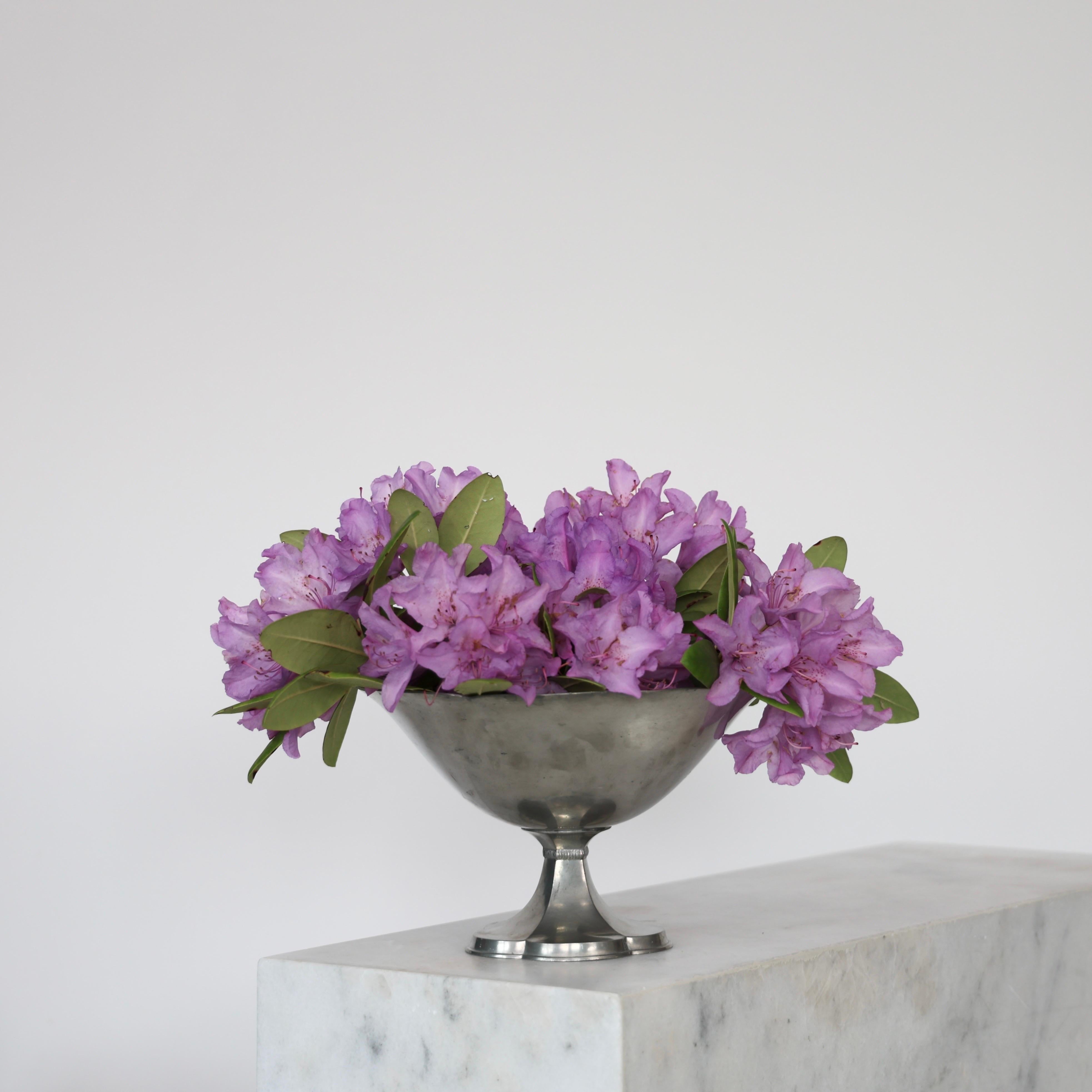 Art Deco Pedestal Pewter Bowl by Just Andersen, 1920s, Denmark For Sale