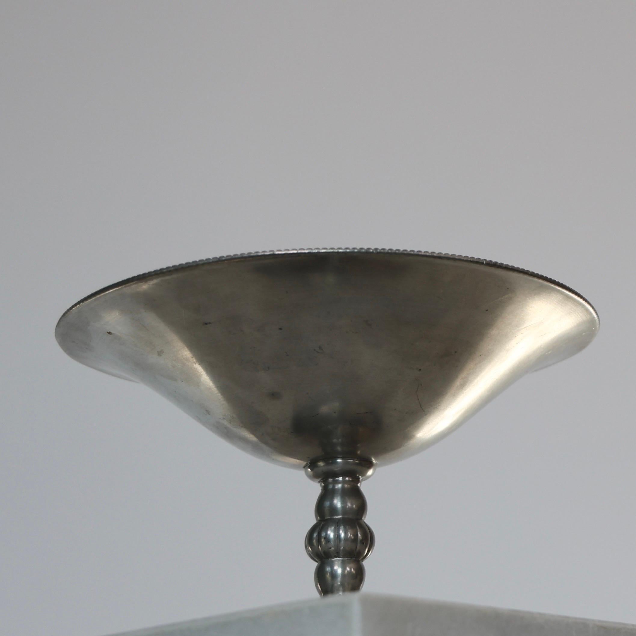 Pedestal Pewter Bowl by Just Andersen, 1920s, Denmark (Art déco) im Angebot