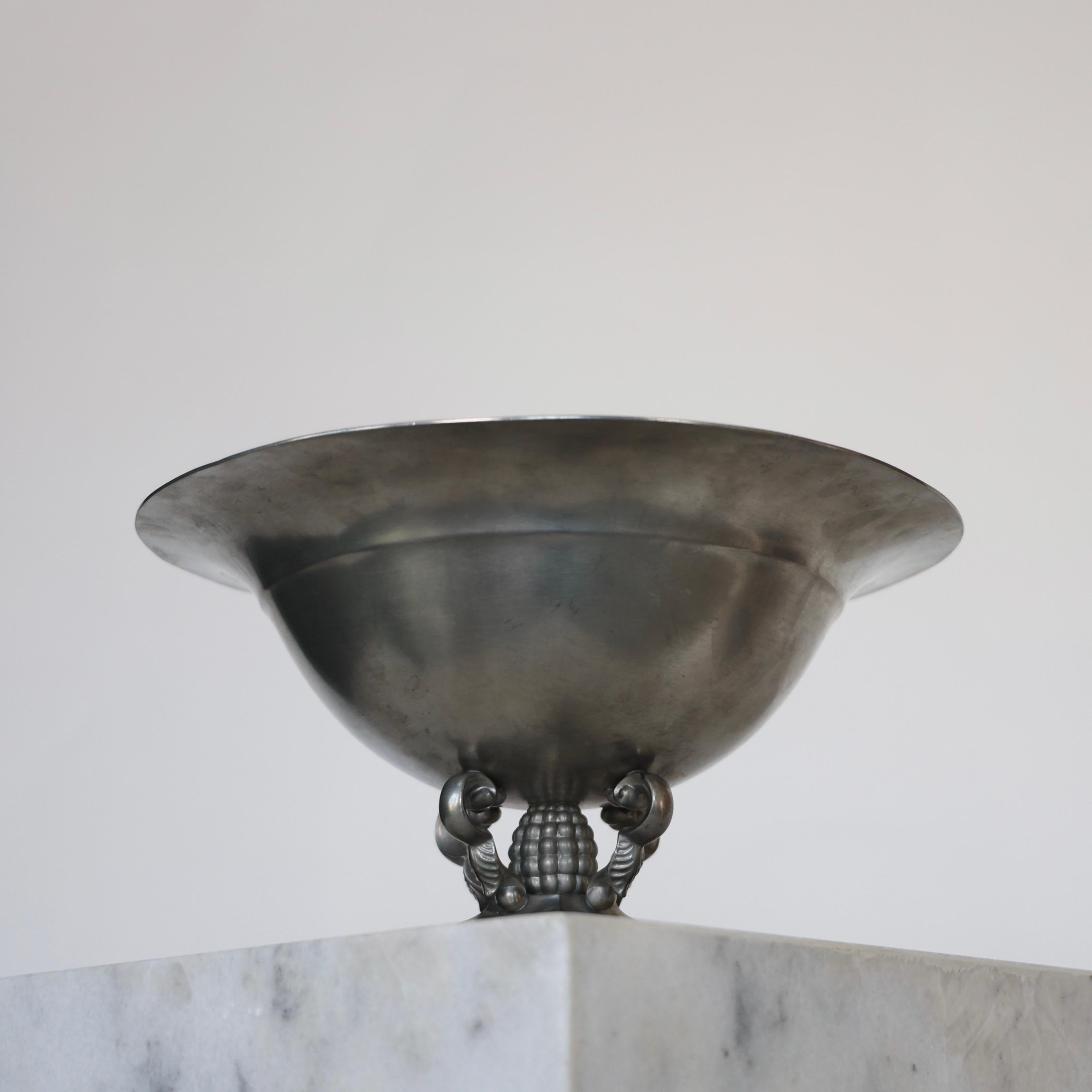 Danish Pedestal Pewter Bowl by Just Andersen, 1920s, Denmark For Sale