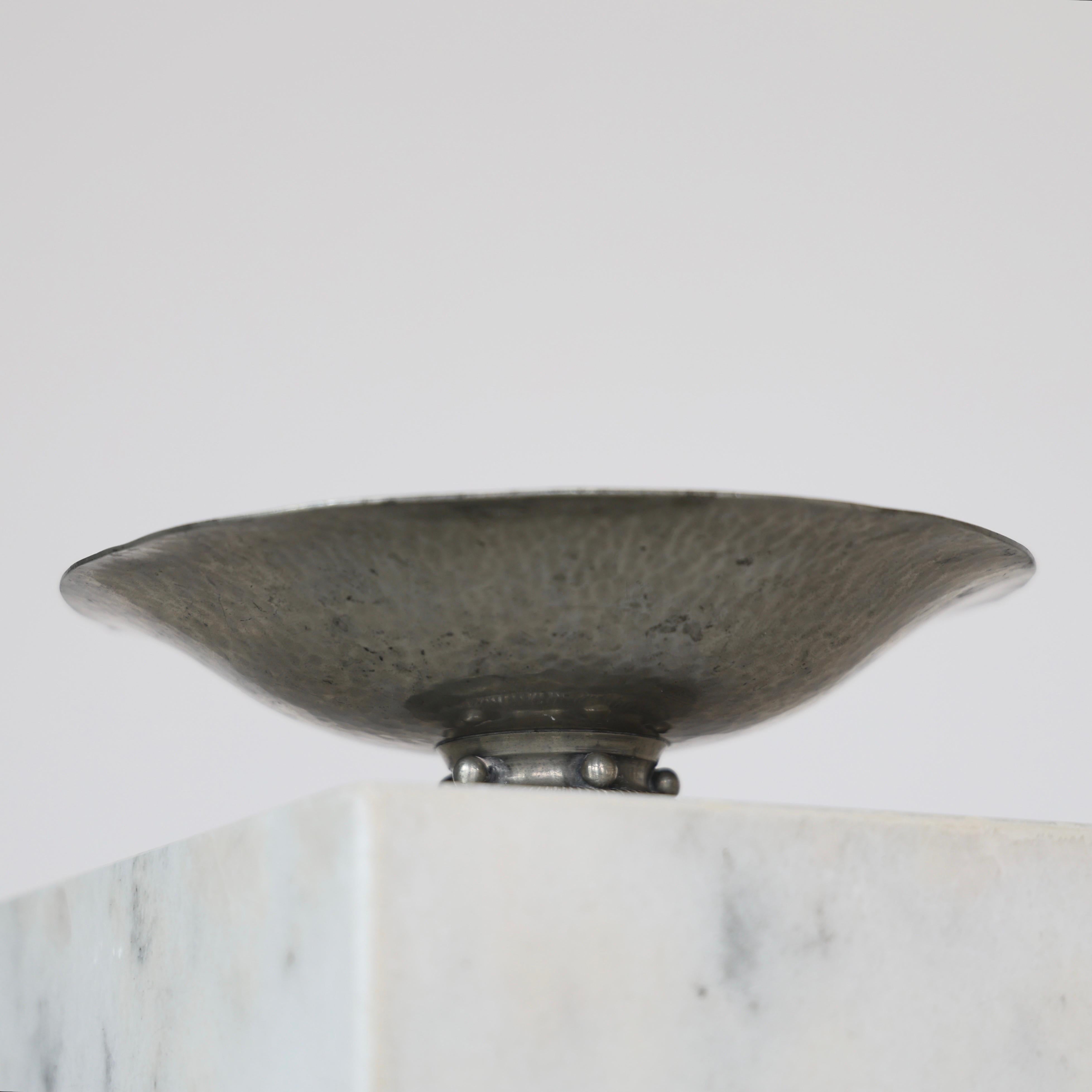 Danish Pedestal Pewter Bowl by Just Andersen, 1920s, Denmark For Sale