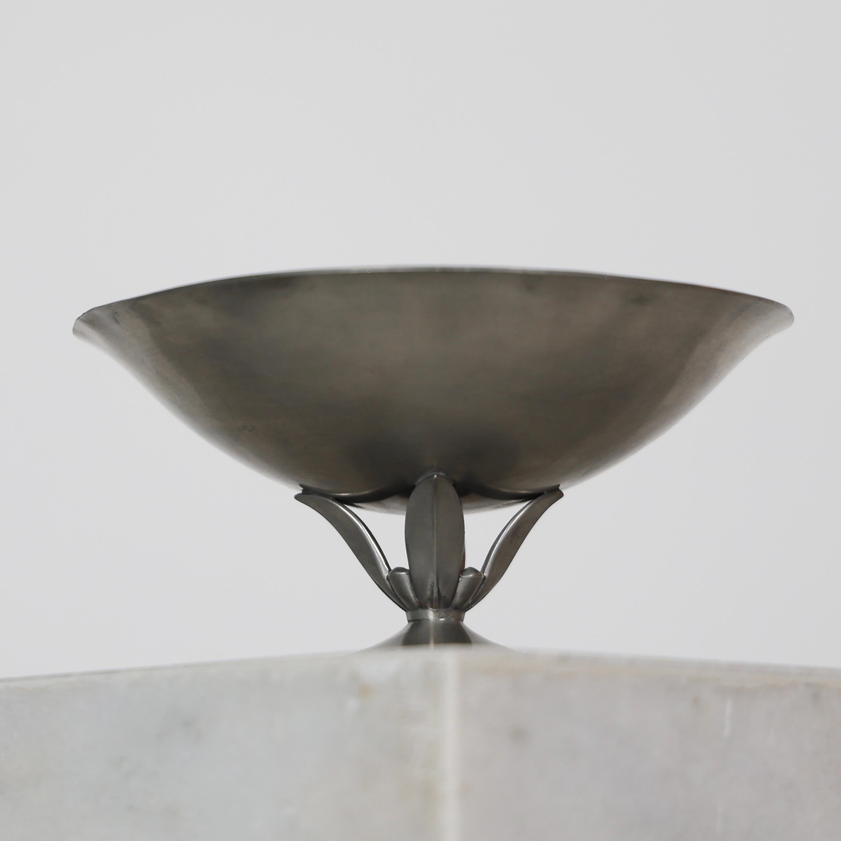 Pedestal Bowl by Just Andersen, 1920s, Denmark In Fair Condition For Sale In Værløse, DK