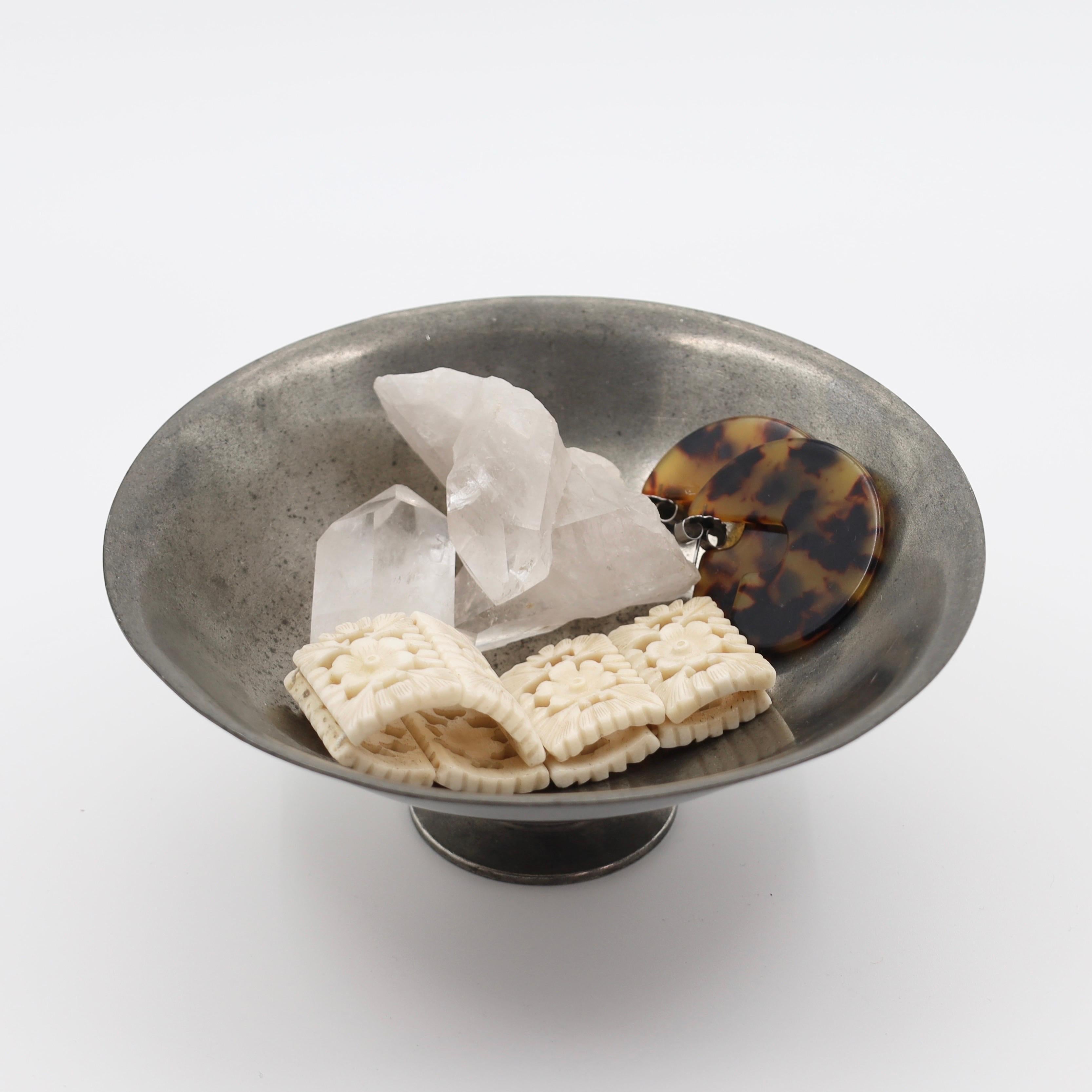 Pedestal Pewter Bowl by Just Andersen, 1920s, Denmark For Sale 1