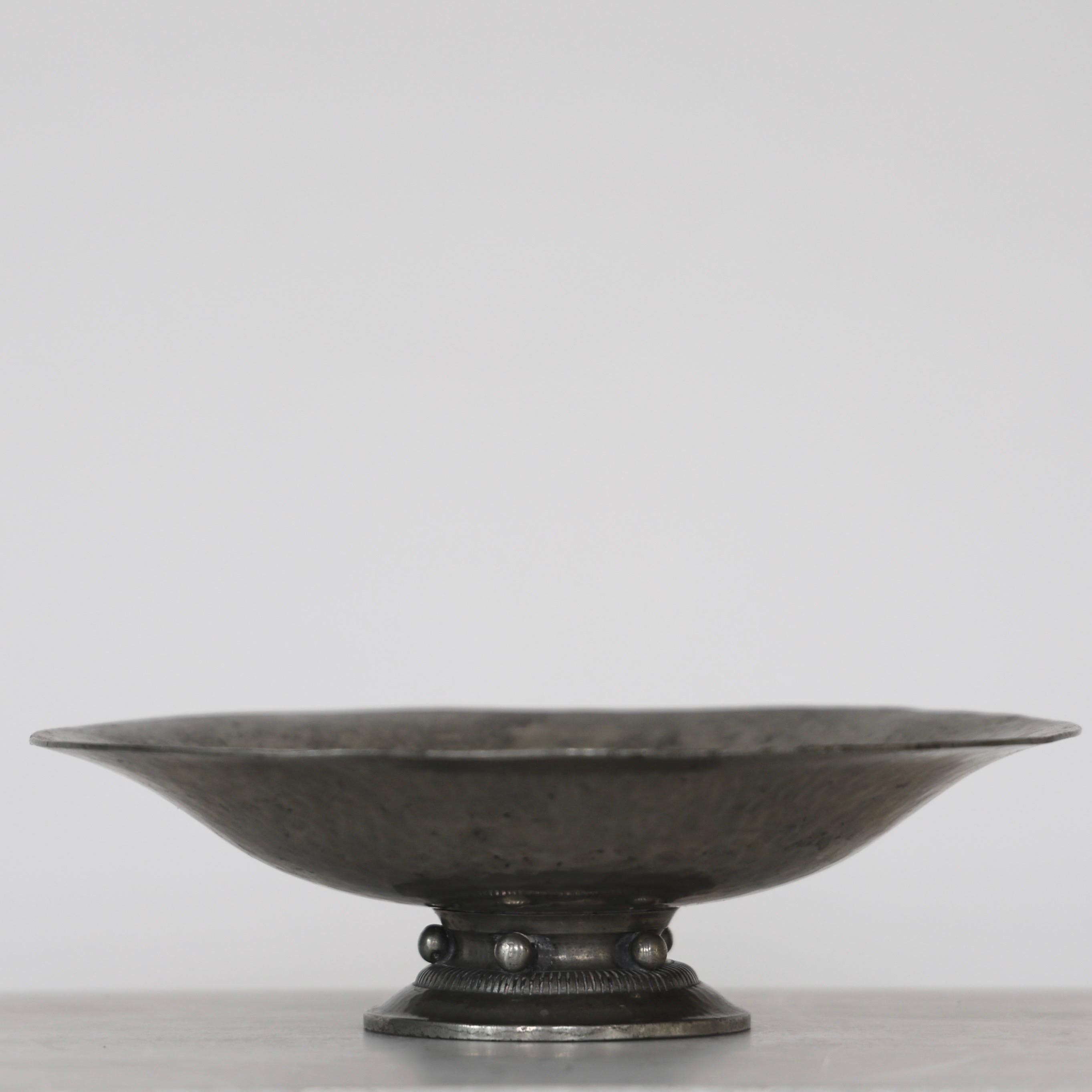 Early 20th Century Pedestal Pewter Bowl by Just Andersen, 1920s, Denmark For Sale
