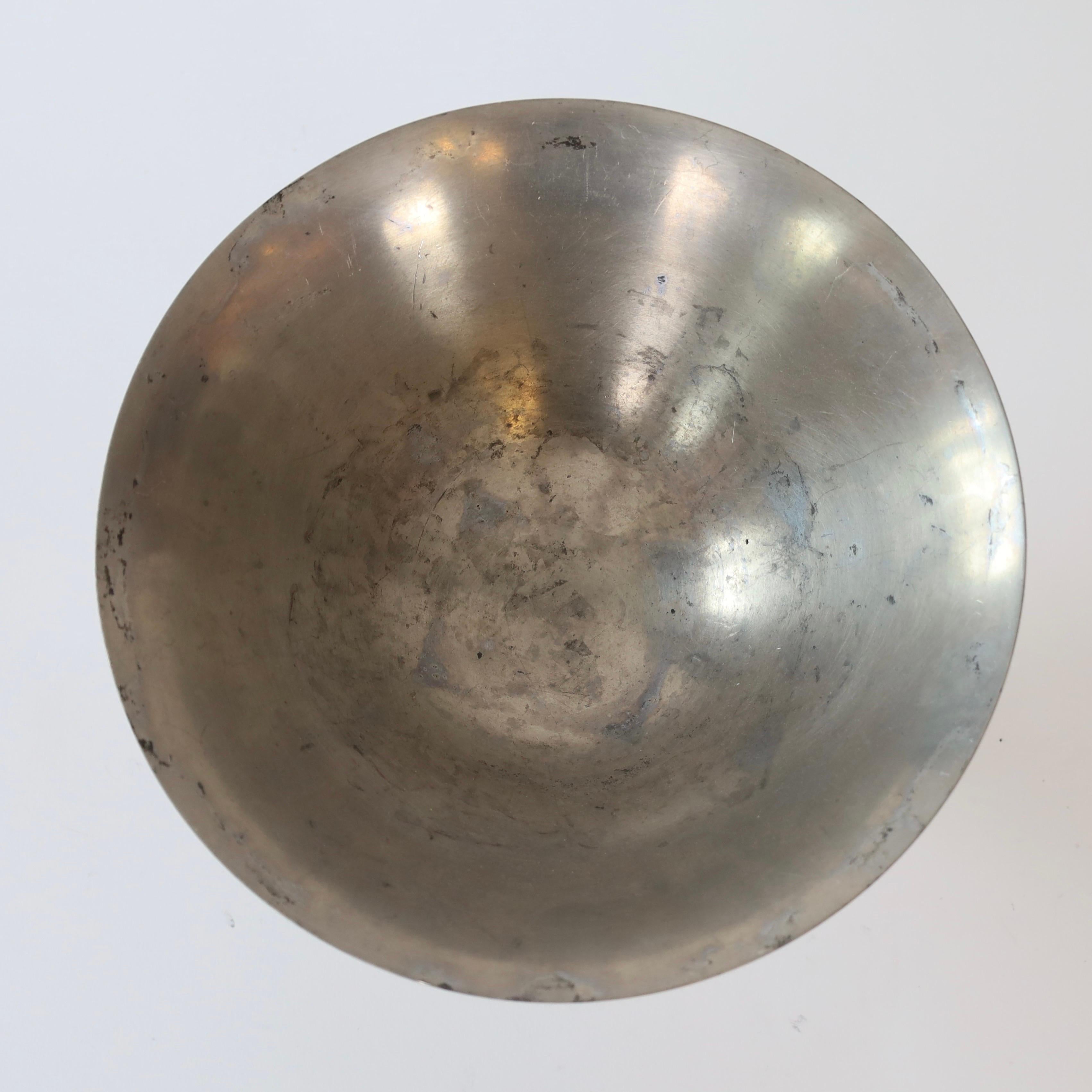 Pedestal Pewter Bowl by Just Andersen, 1930s, Denmark 2