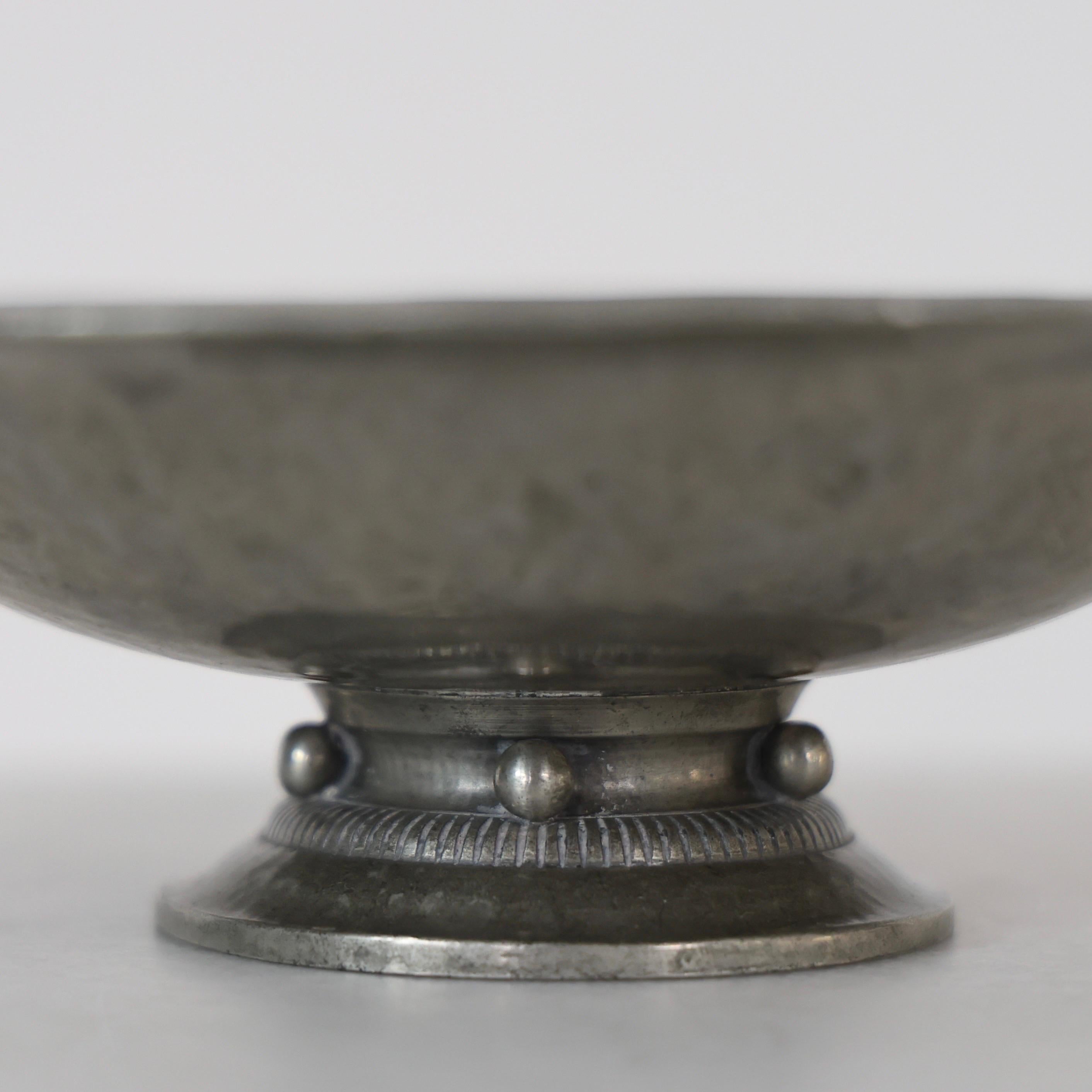 Pedestal Pewter Bowl by Just Andersen, 1920s, Denmark For Sale 1