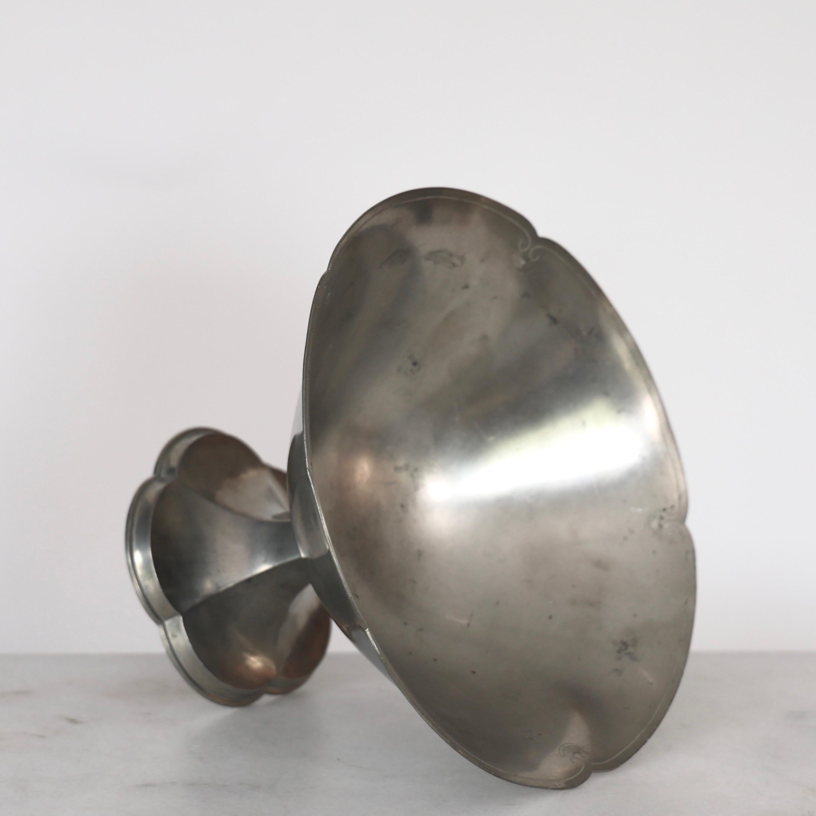 Pedestal Pewter Bowl by Just Andersen, 1920s, Denmark For Sale 1