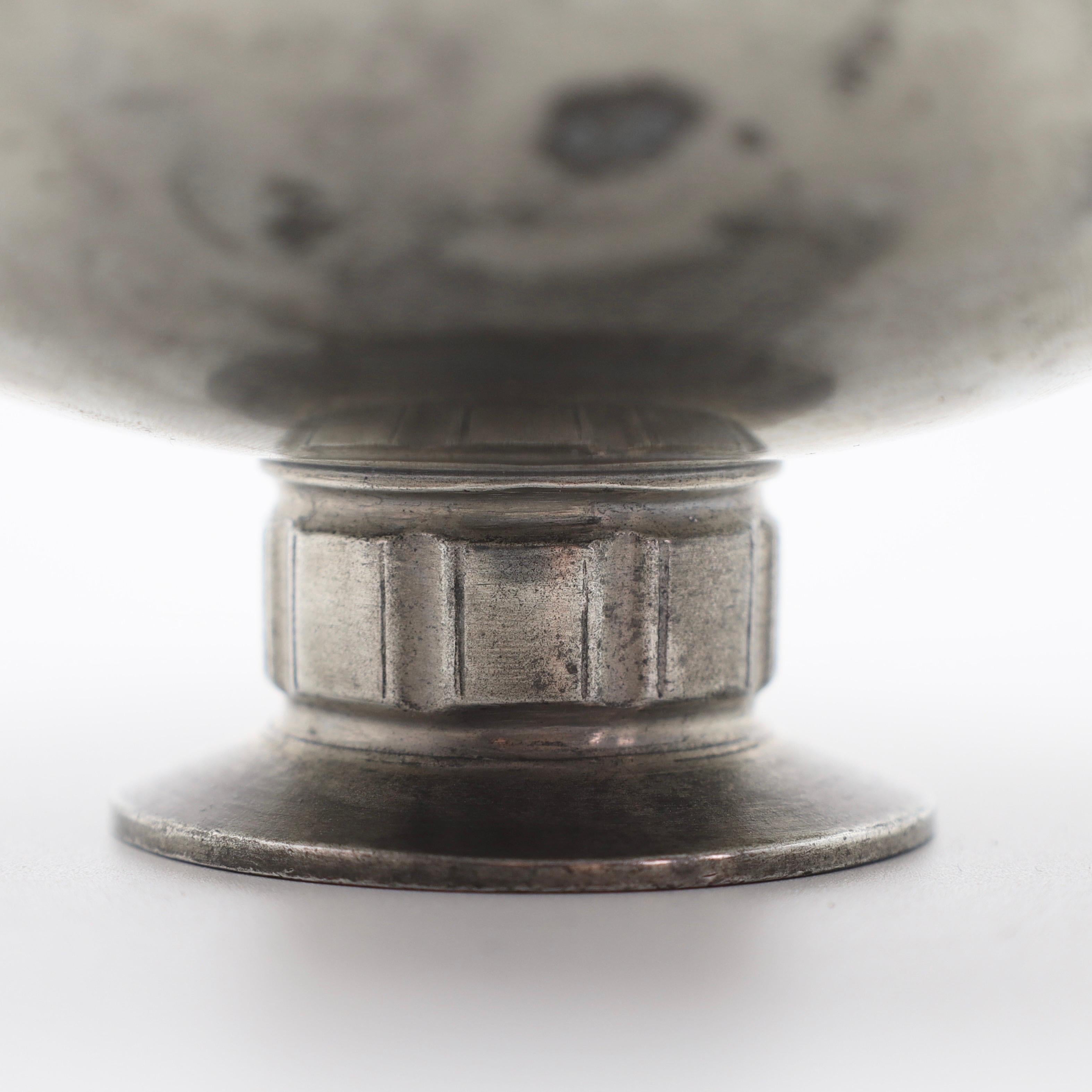 Pedestal Pewter Bowl by Just Andersen, 1920s, Denmark For Sale 4