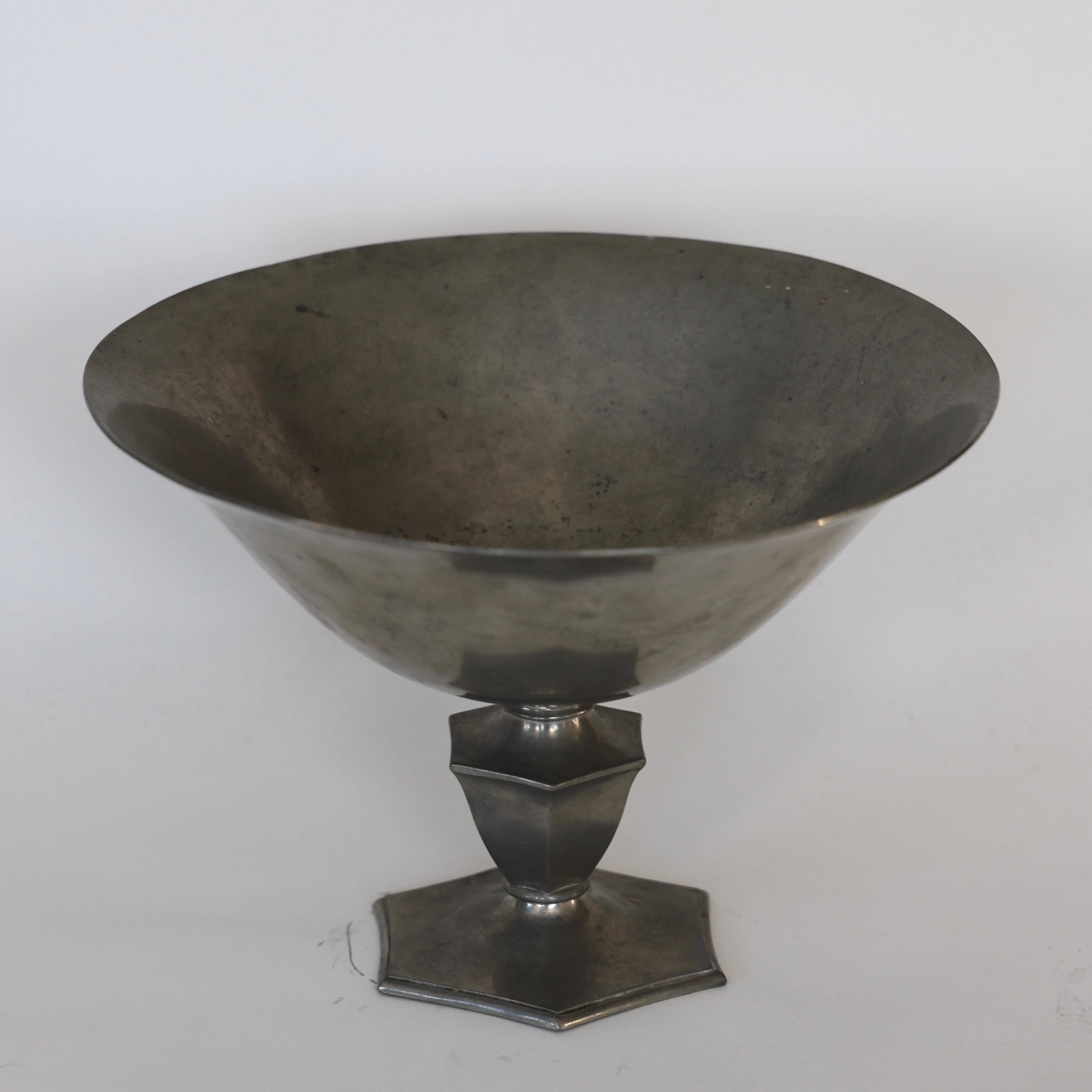 Pedestal Pewter Bowl by Just Andersen, 1920s, Denmark For Sale 2