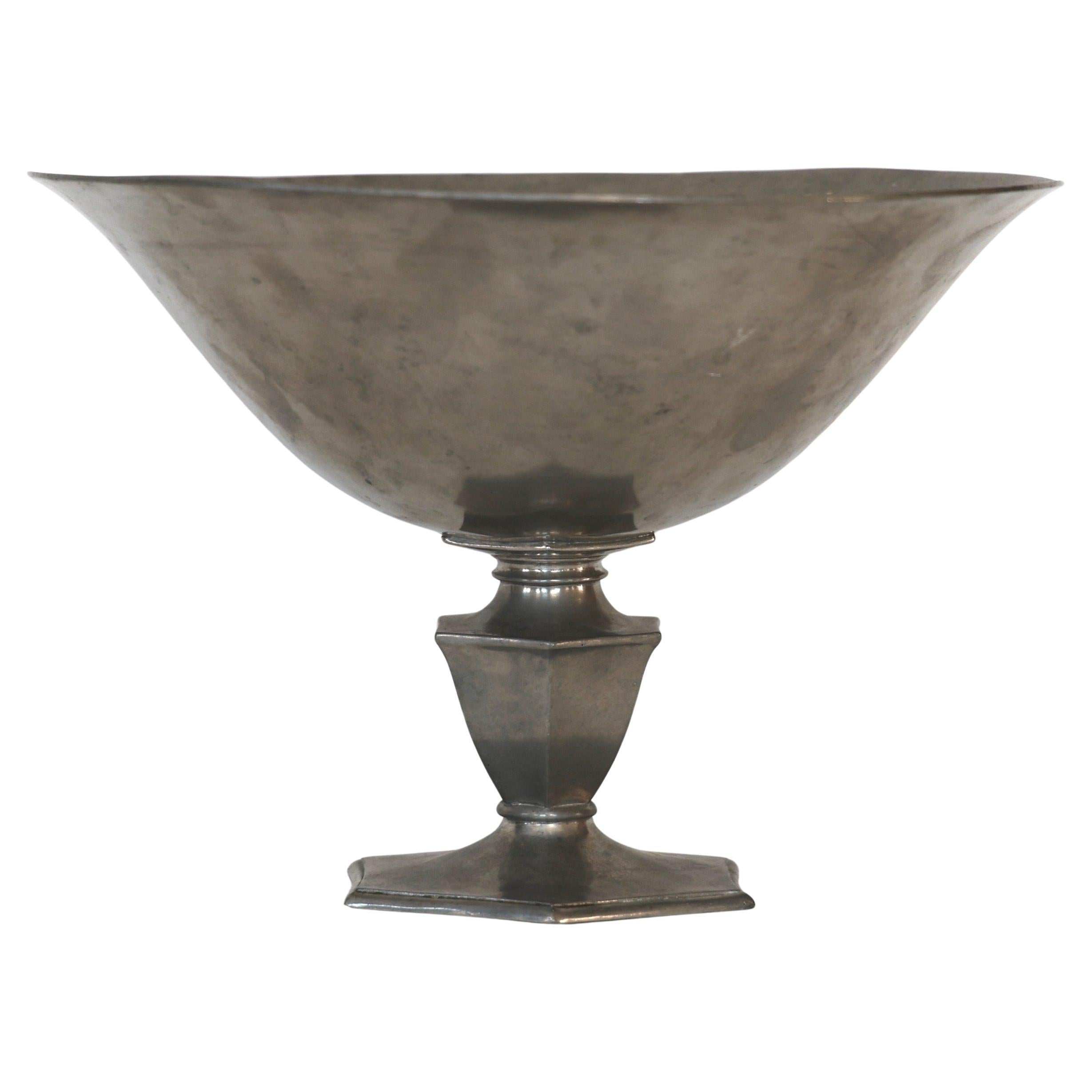 Pedestal Pewter Bowl by Just Andersen, 1920s, Denmark