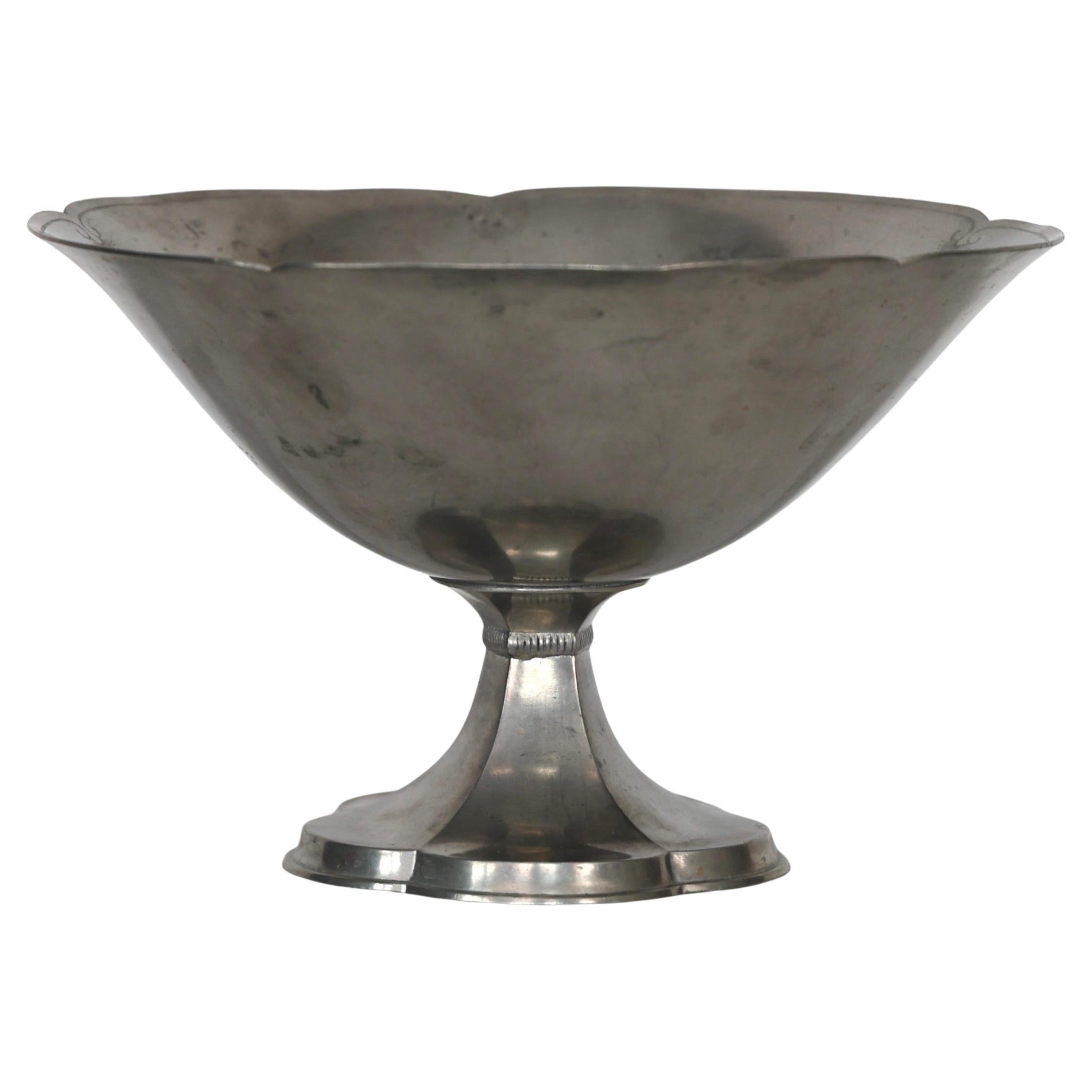 Pedestal Pewter Bowl by Just Andersen, 1920s, Denmark For Sale