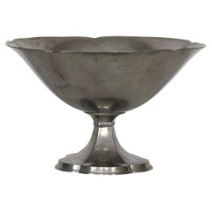 Antique Pedestal Pewter Bowl by Just Andersen, 1920s, Denmark