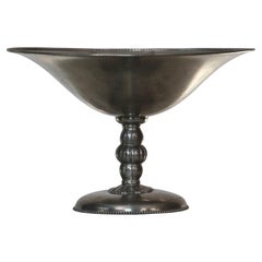 Pedestal Pewter Bowl by Just Andersen, 1920s, Denmark