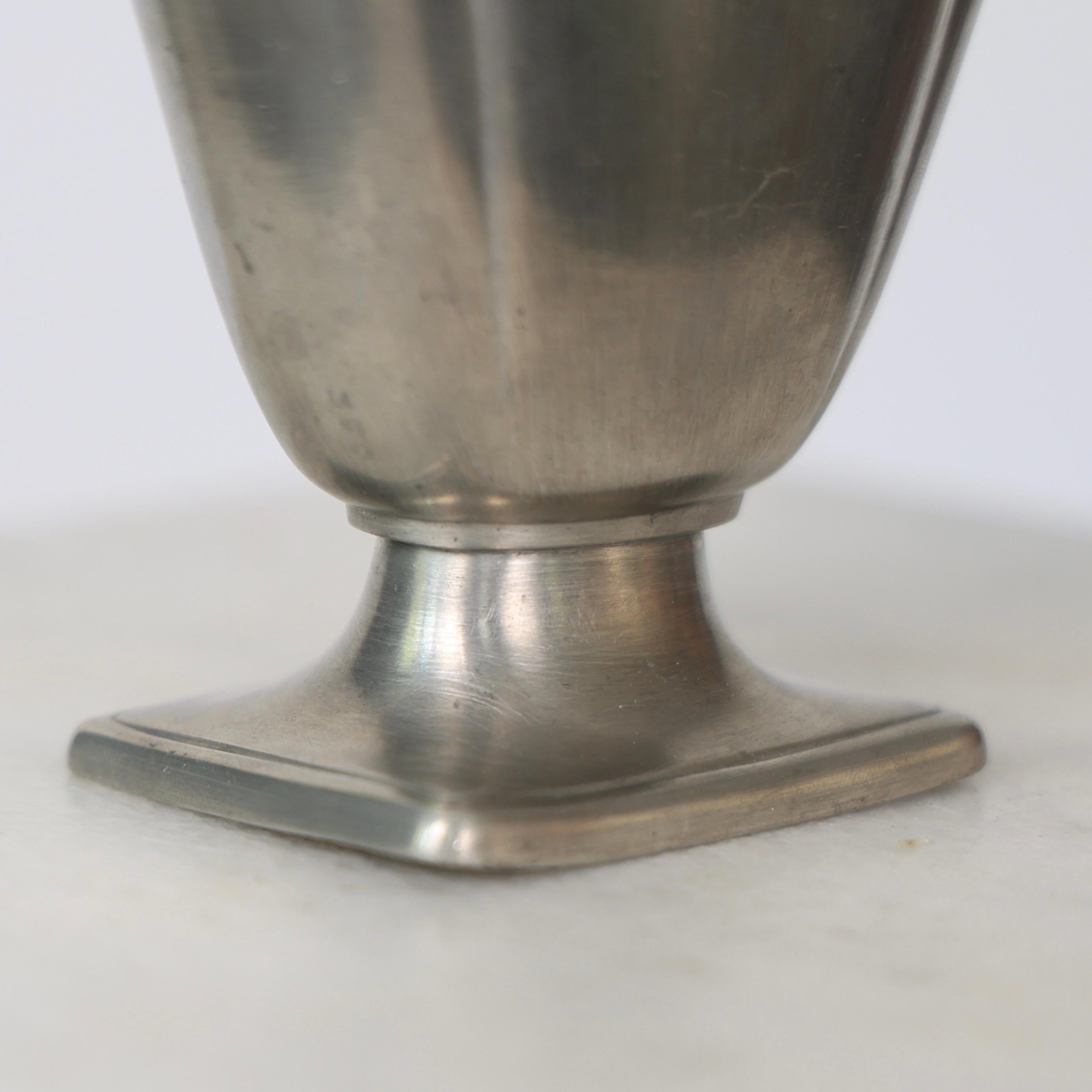 Pedestal Pewter Vase by Just Andersen, 1920s, Denmark For Sale 4