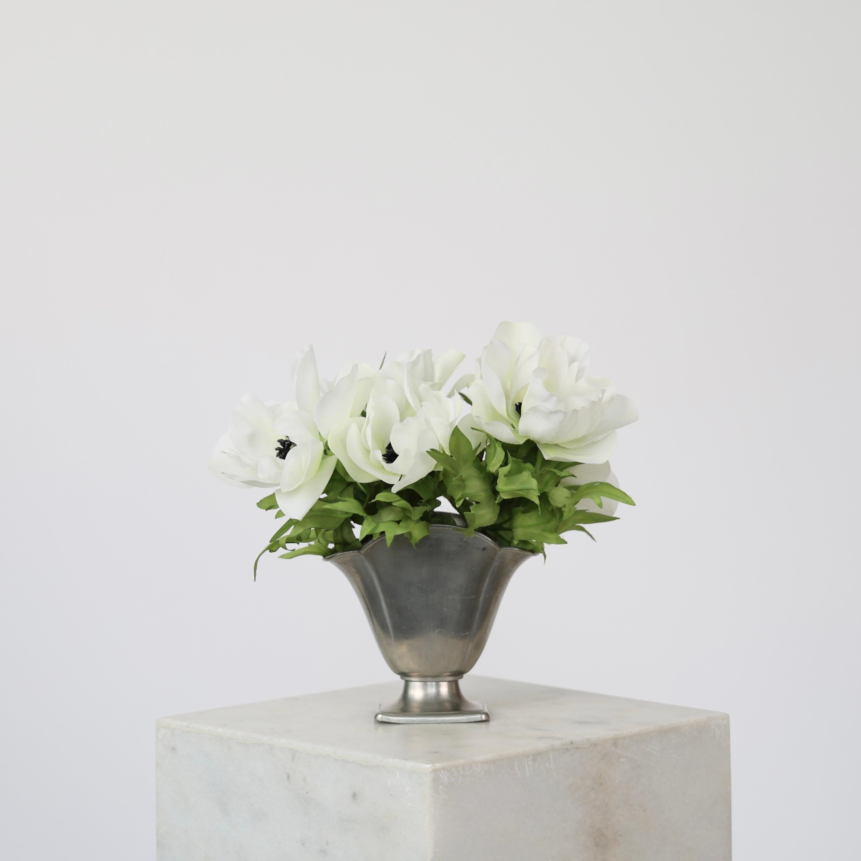 Art Deco Pedestal Pewter Vase by Just Andersen, 1920s, Denmark For Sale