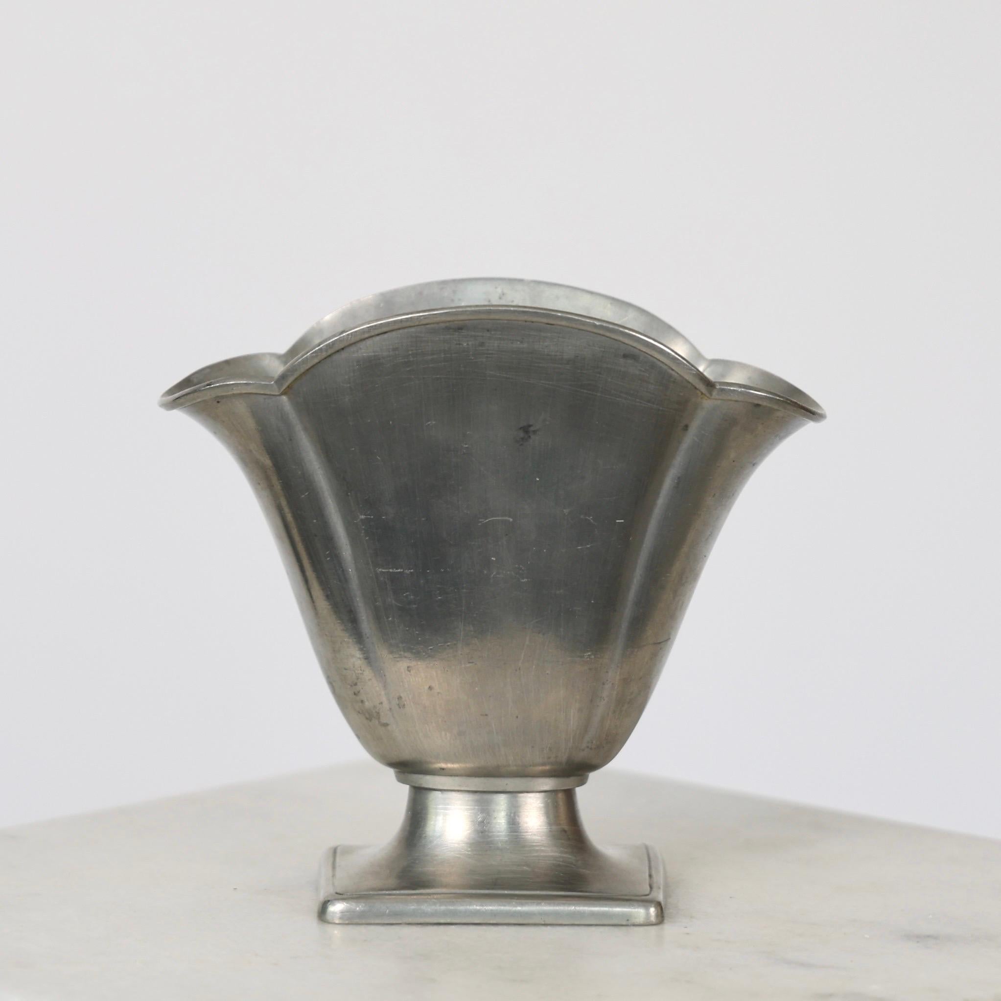 Pedestal Pewter Vase by Just Andersen, 1920s, Denmark For Sale 2