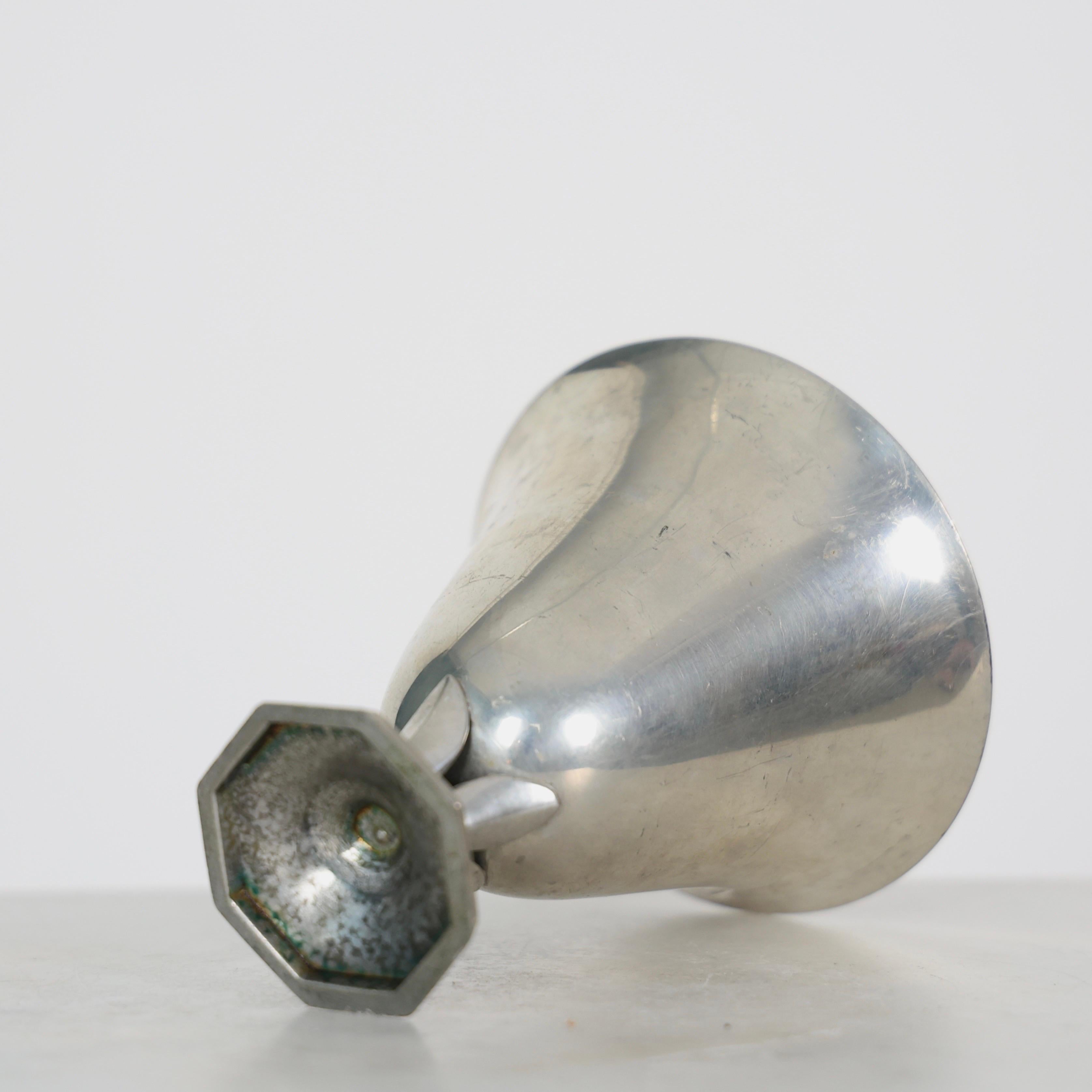 Pedestal Pewter Vase by Just Andersen, 1920s, Denmark in vendita 1