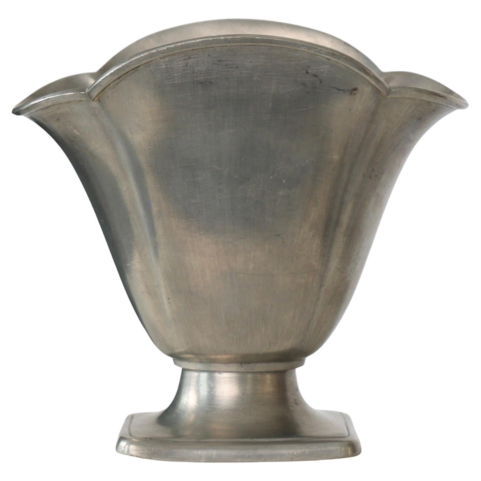Pedestal Pewter Vase by Just Andersen, 1920s, Denmark For Sale
