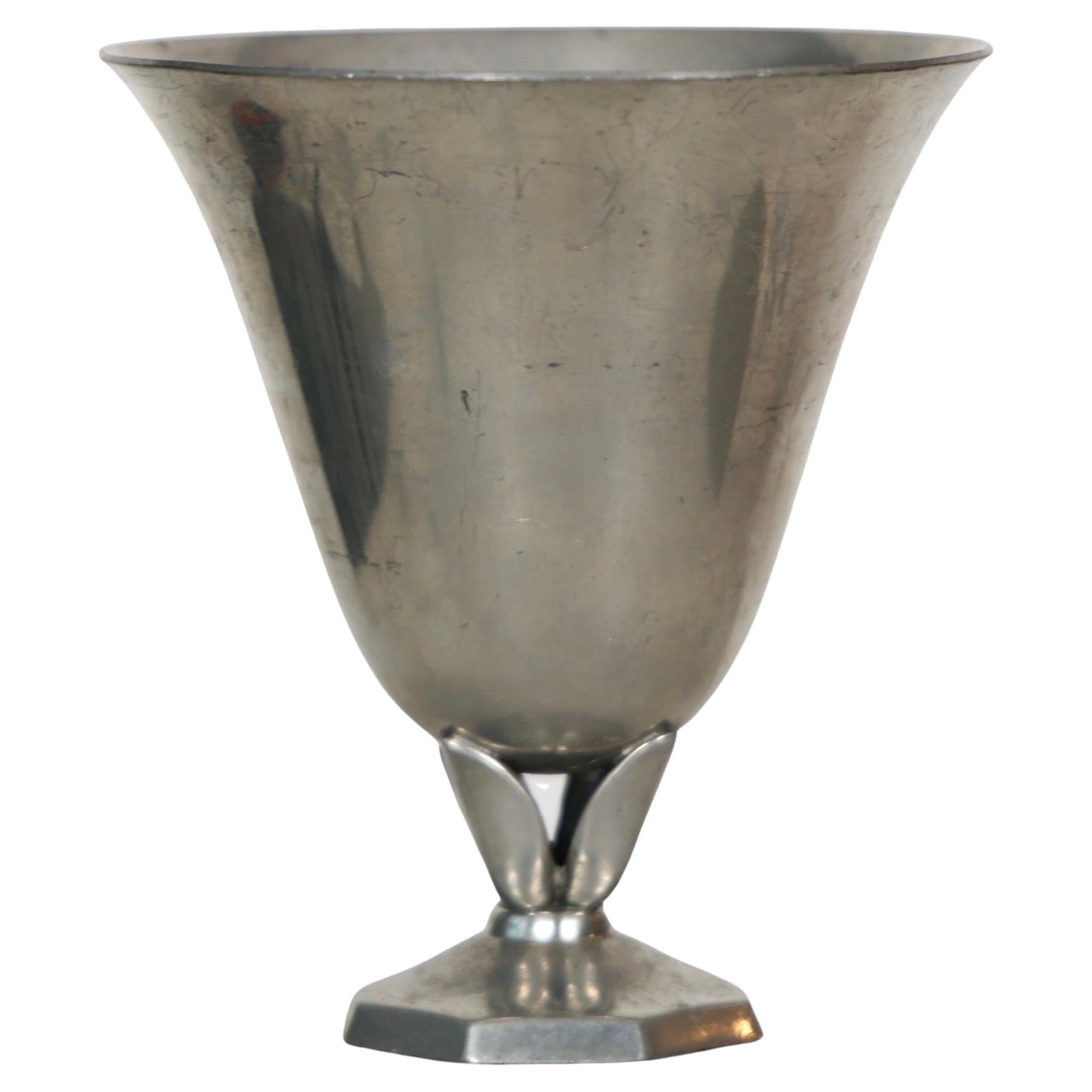 Pedestal Pewter Vase by Just Andersen, 1920s, Denmark