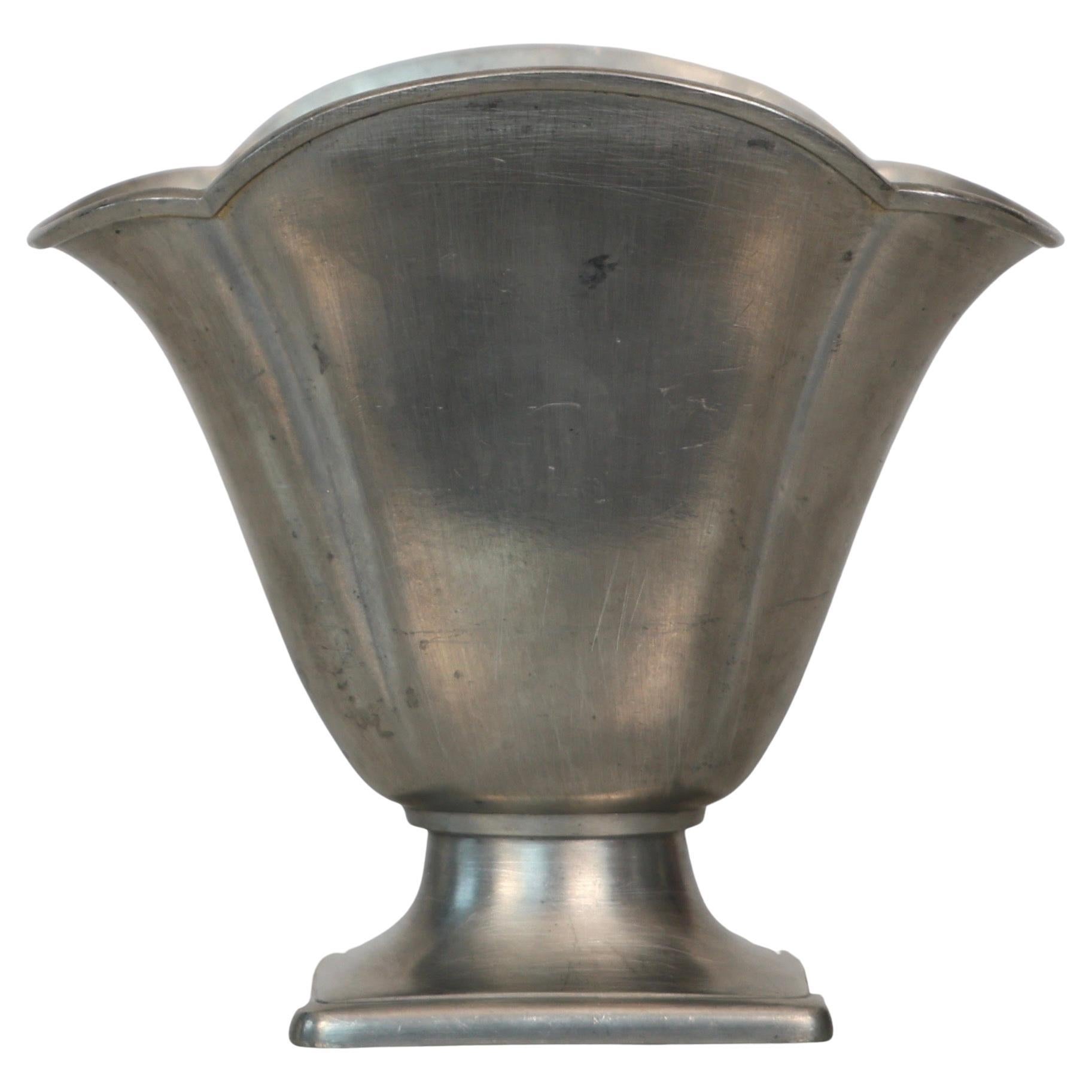 Pedestal Pewter Vase by Just Andersen, 1920s, Denmark For Sale