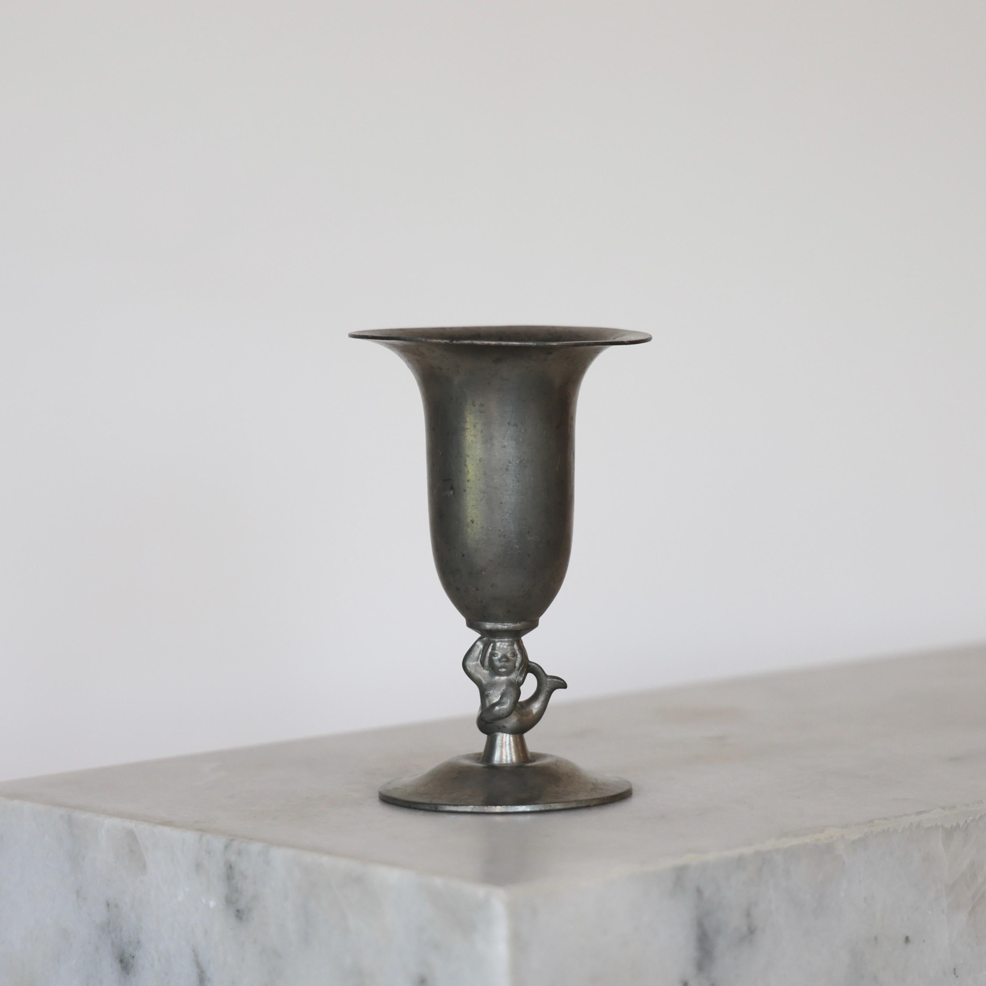 Pedestal Pewter Vase by Just Andersen, 1930s, Denmark For Sale 6