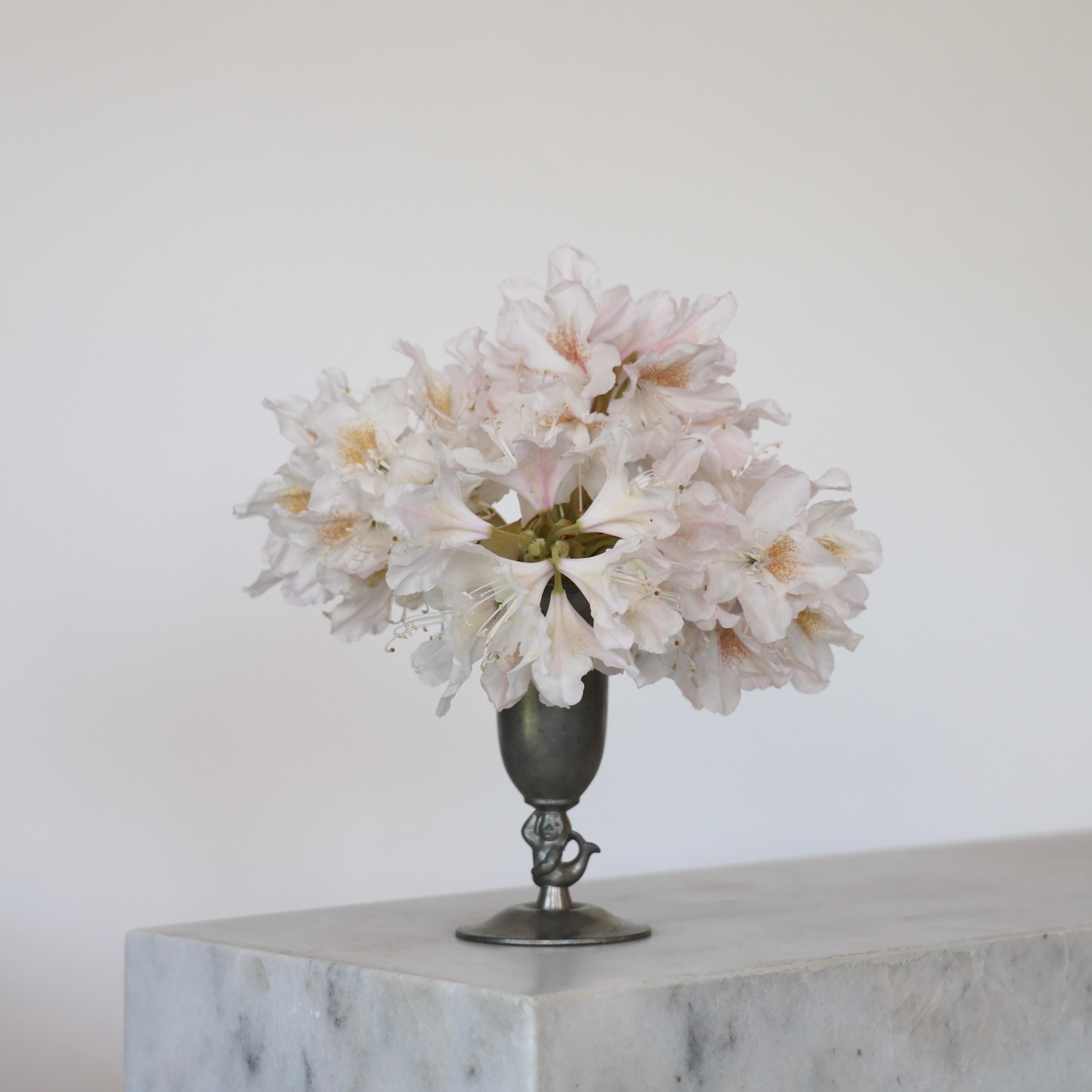 Art Deco Pedestal Pewter Vase by Just Andersen, 1930s, Denmark For Sale