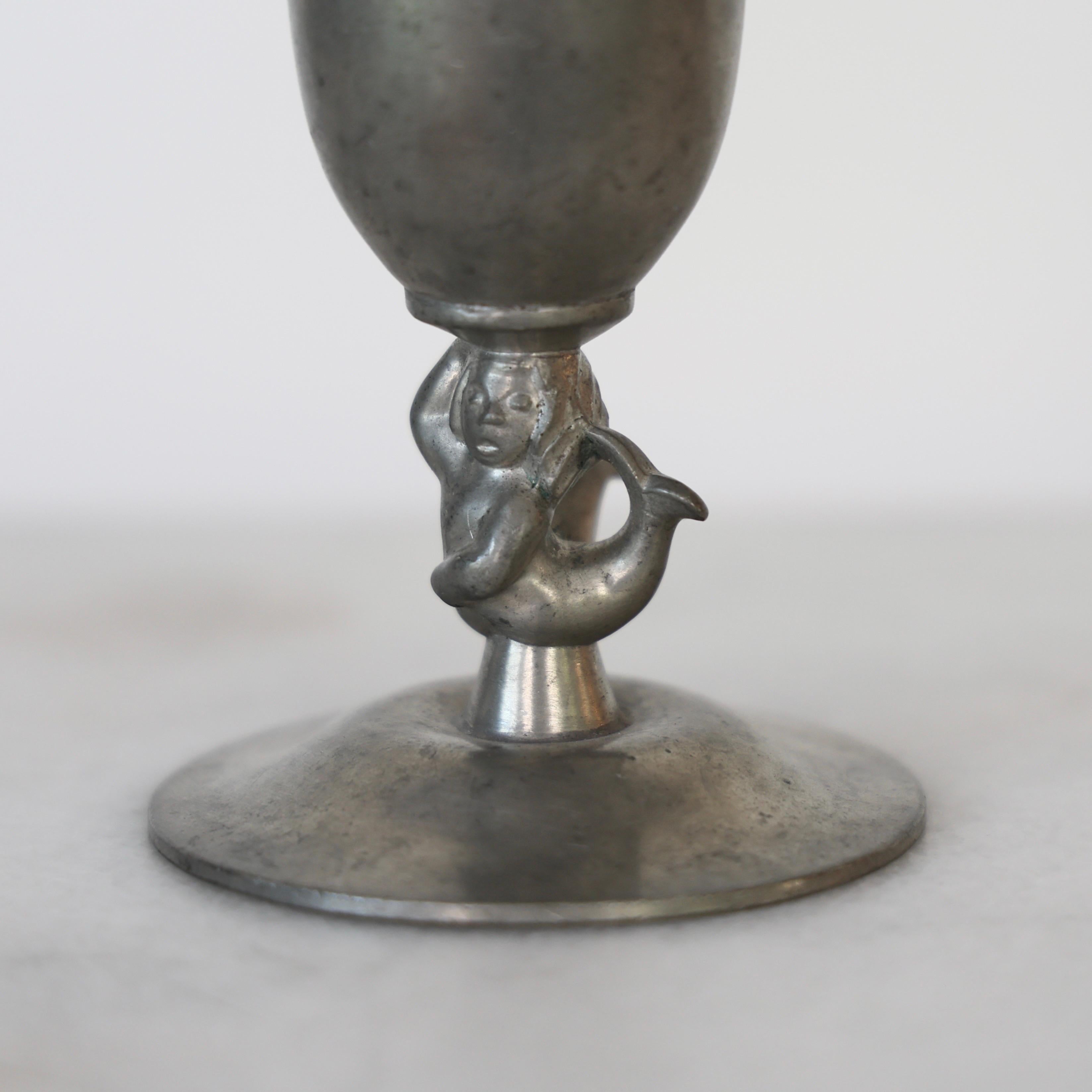 Pedestal Pewter Vase by Just Andersen, 1930s, Denmark For Sale 3