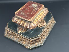 Pedestal, Polychromed and Gilded Wood, 17th Century