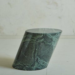 Pedestal Side Table in Verde Alpi Marble by Lucia Mercer for Knoll, 1980s