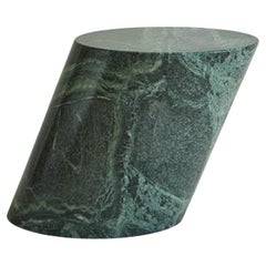 Pedestal Side Table in Verde Alpi Marble by Lucia Mercer for Knoll, 1980s