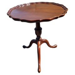Pedestal Solid Mahogany Pie Crust Tripod Table