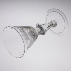 Pedestal Stem Wine Glass with Dutch Heraldic Arms, c1740