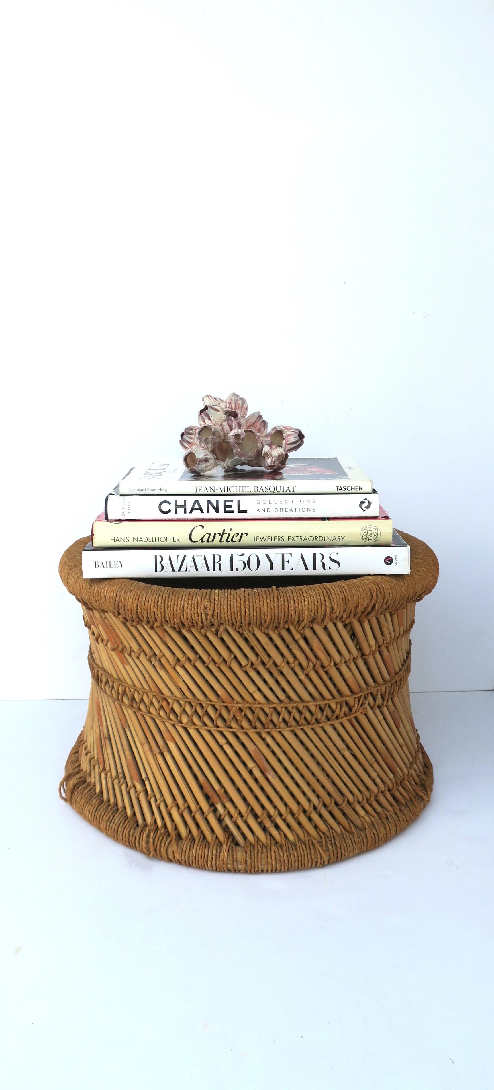20th Century Wicker Rope Pedestal Stool or Drinks Table  For Sale
